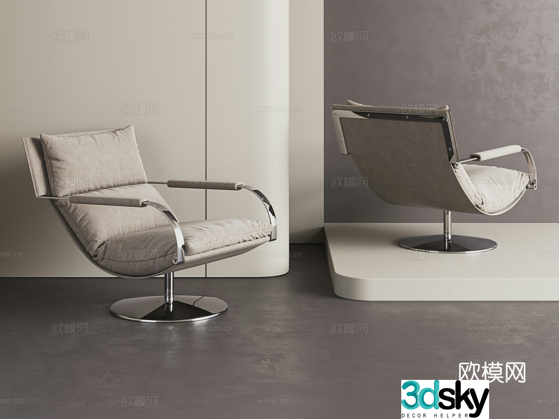 Modern leisure chair Simple leisure chair Medium style leisure chair 3d model