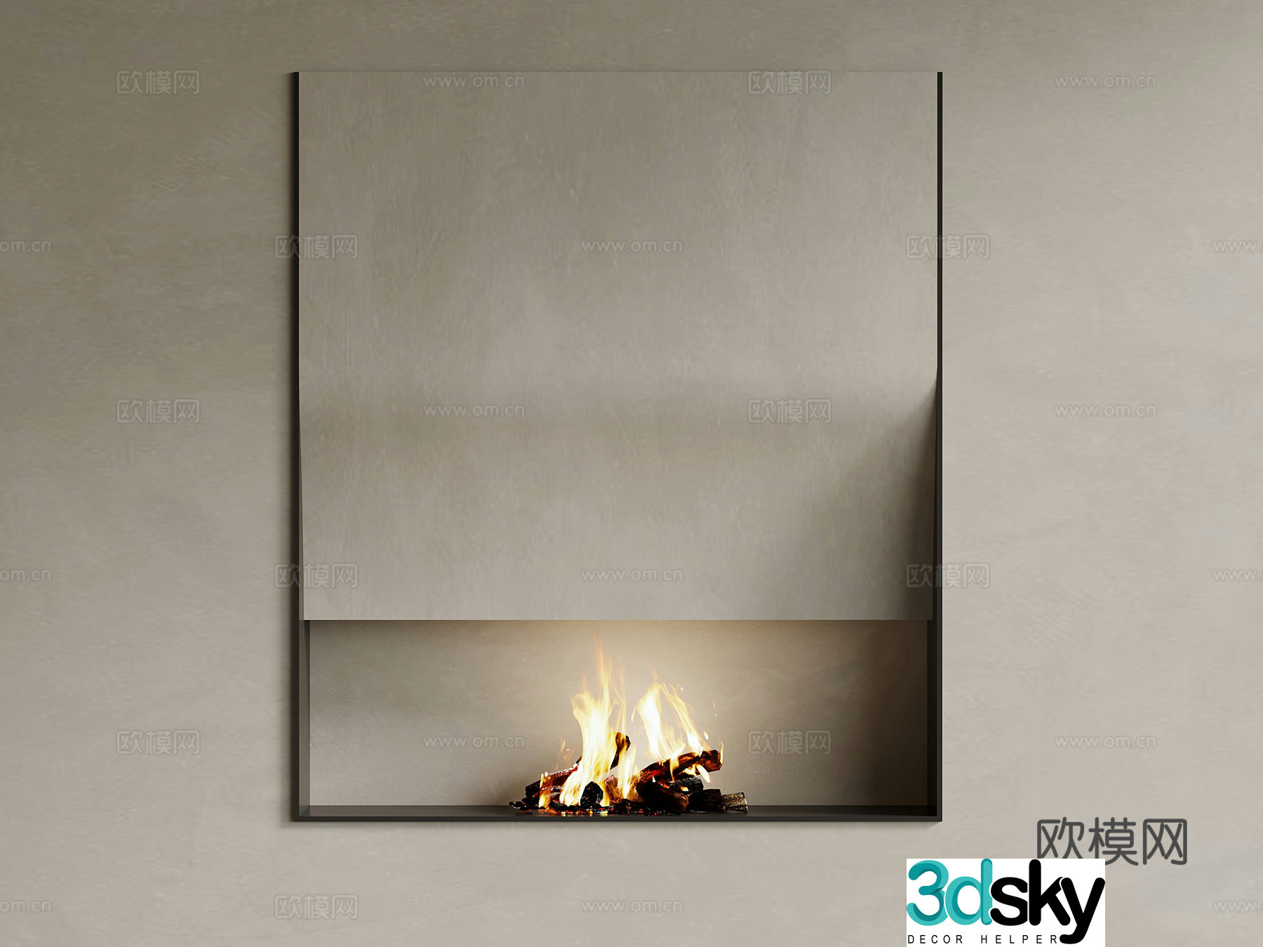 Fireplace Modern Fireplace Inlaid Fireplace 3d Model