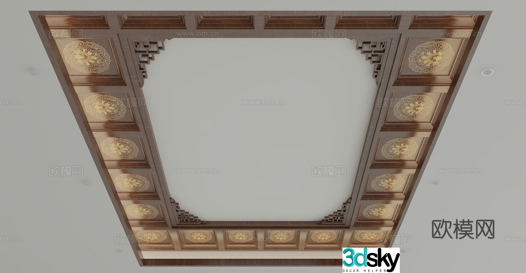 New Chinese style ceiling 3D model