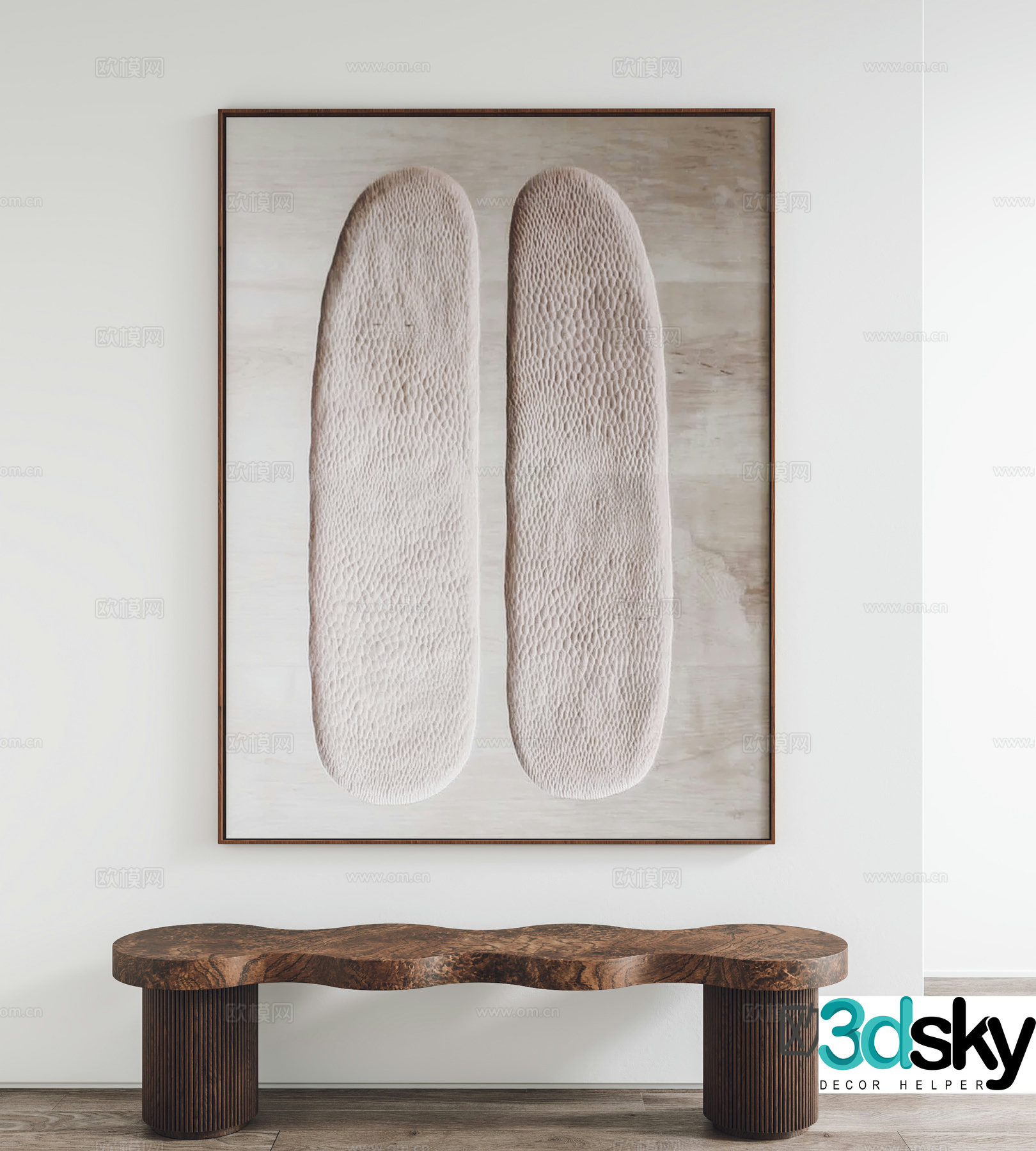 Wasabi wind hanging painting decorative painting stool 3d model