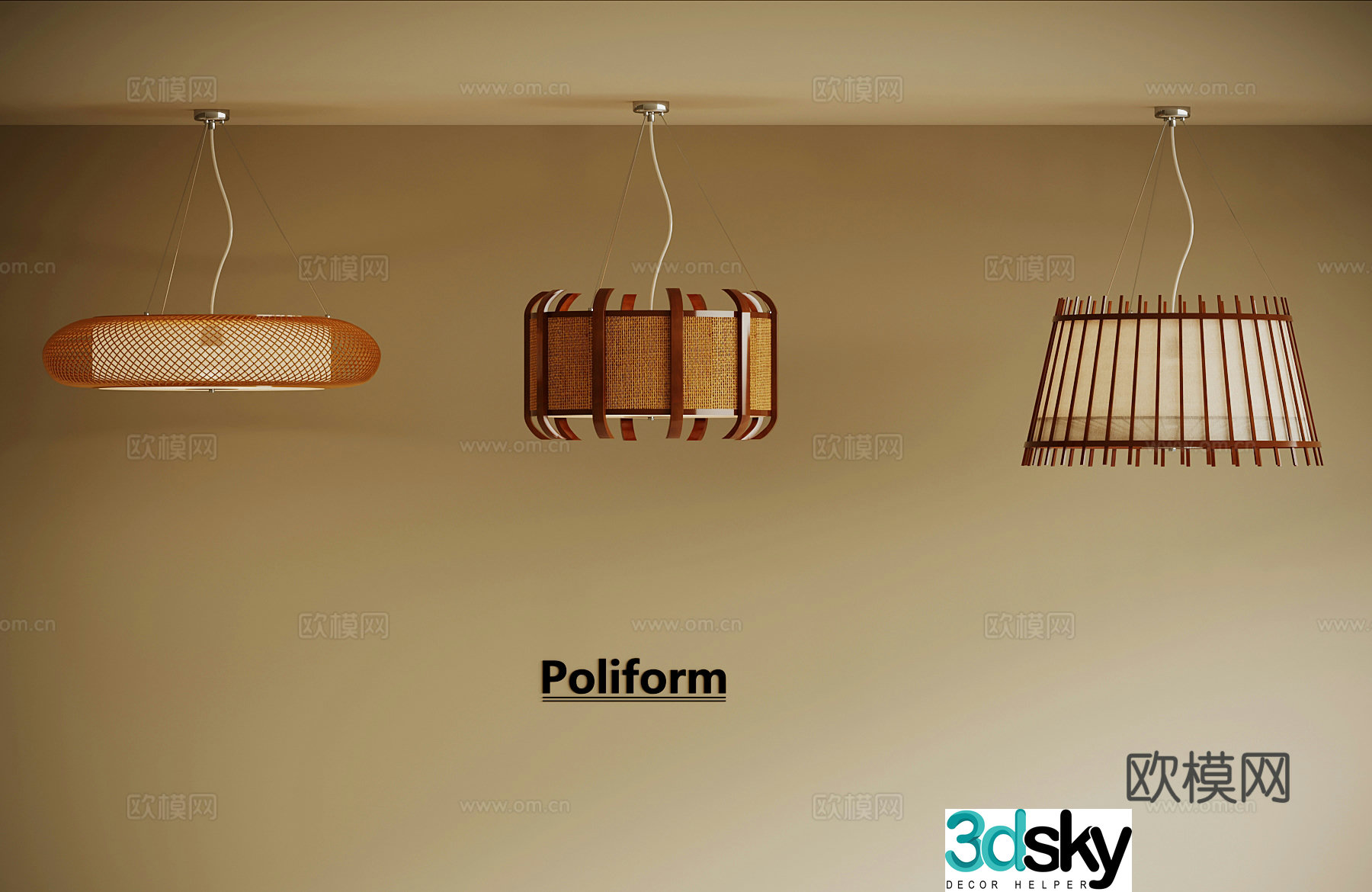 New Chinese chandelier 3D model