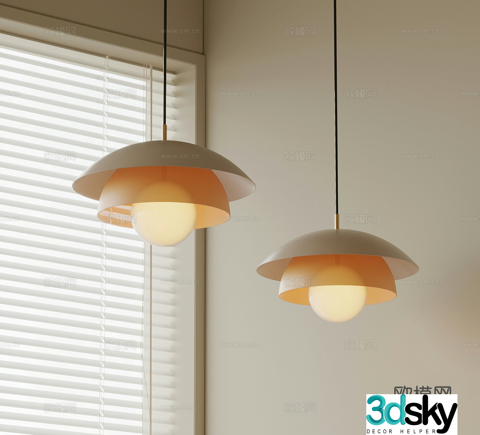 Modern Cream Style Chandelier 3d Model