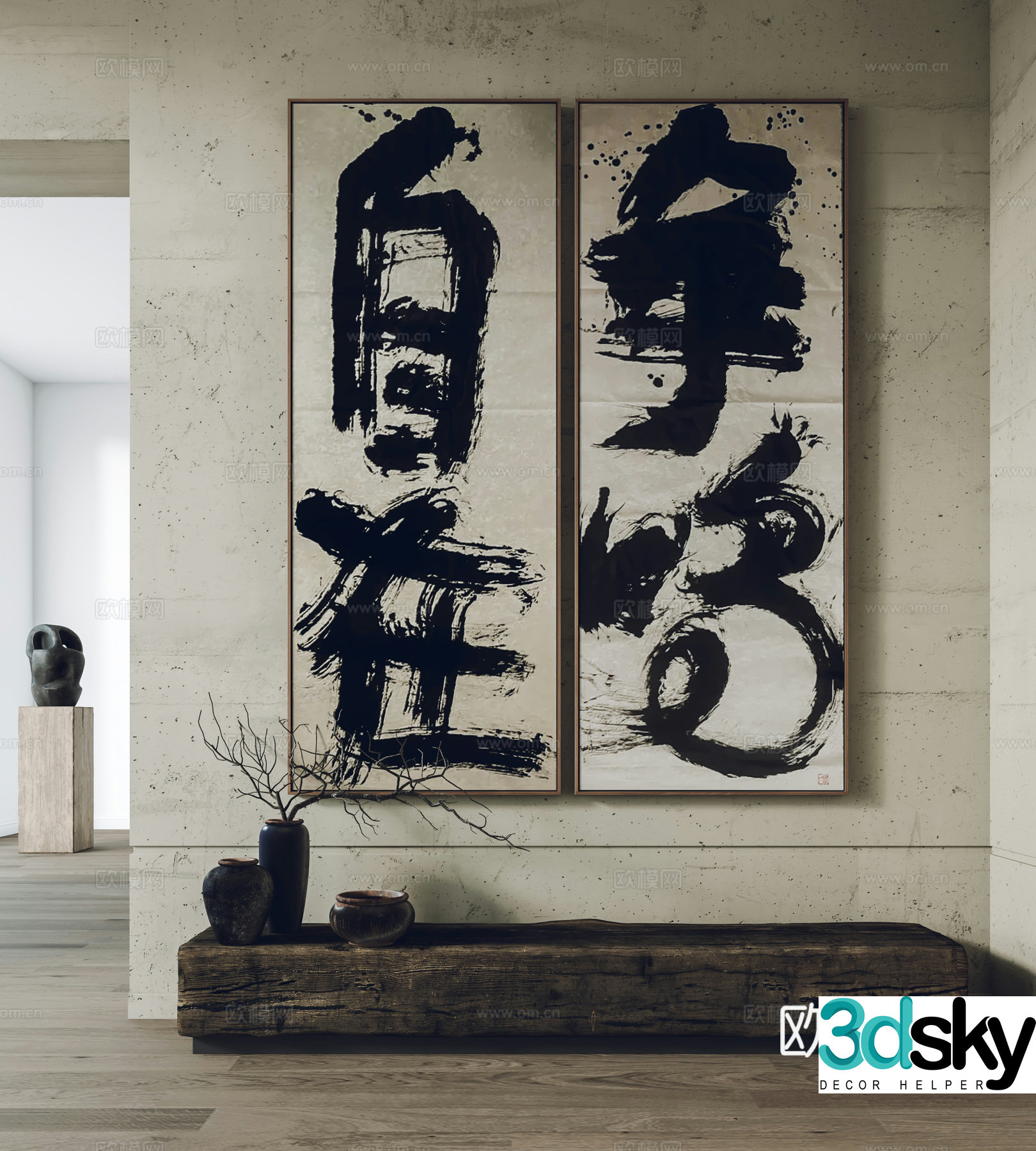Wasabi wind hanging paintings decorative paintings ornaments 3D model