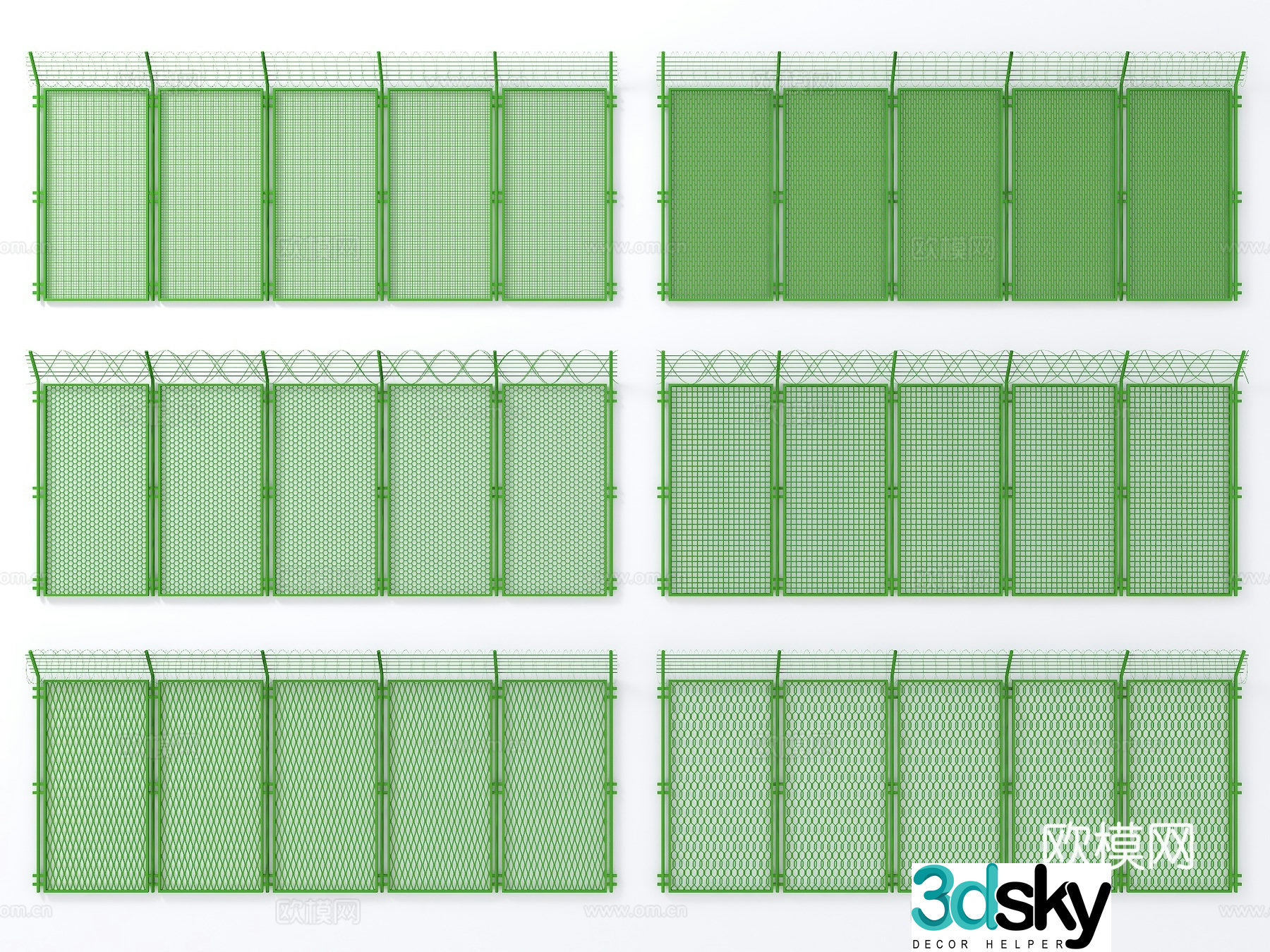 Barbed wire fence Modern barbed wire industrial wind barbed wire mesh Barbed wire mesh guardrail Barbed wire mesh 3d model