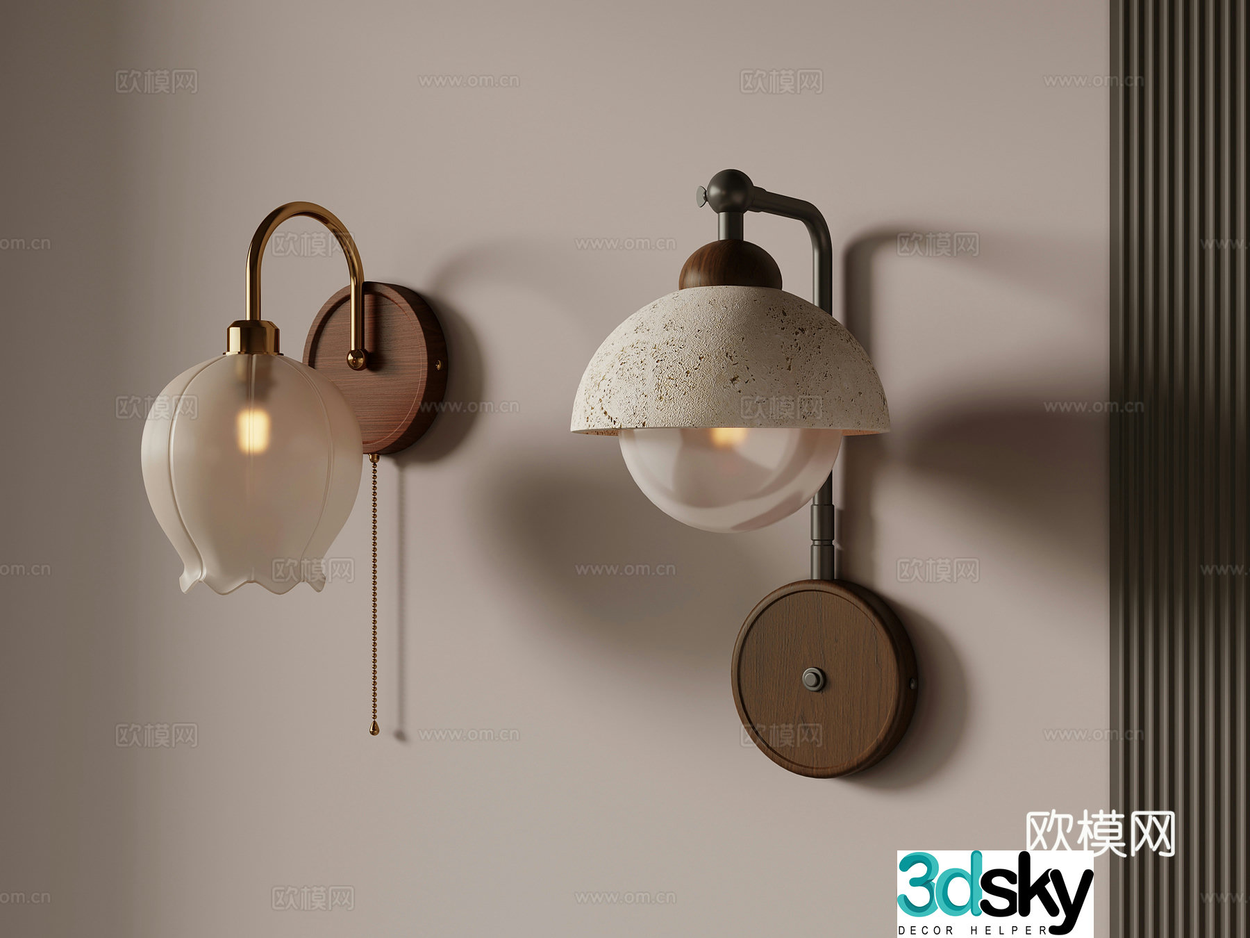 3D model of medieval style wall light