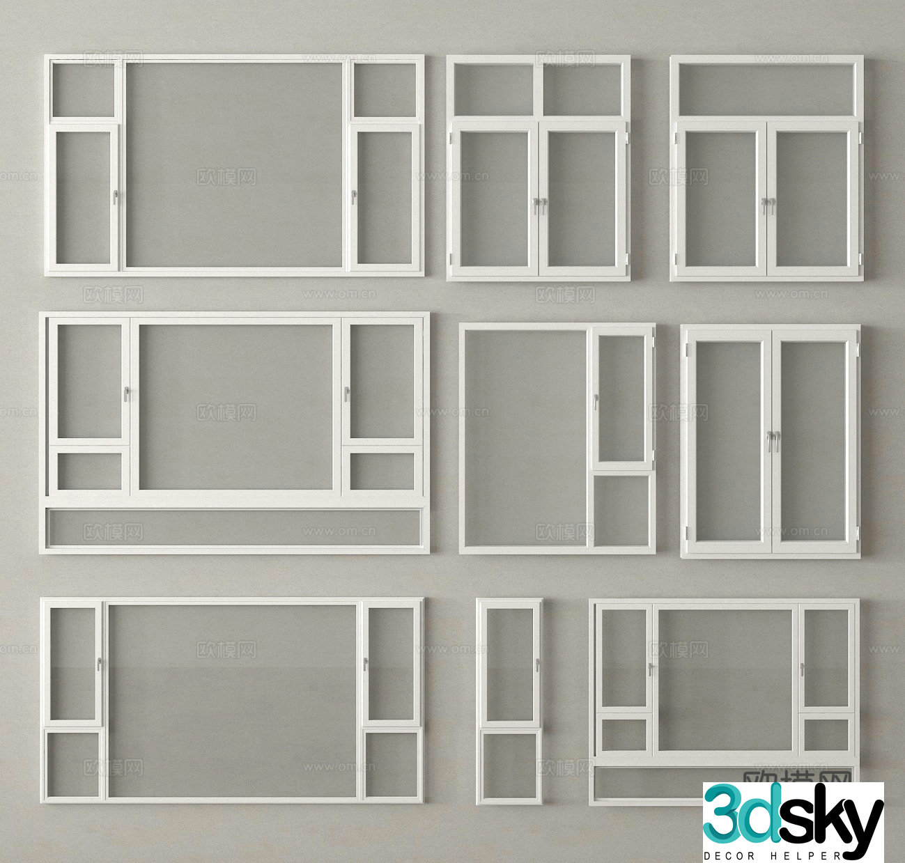 Casement windows Window Floor-to-ceiling windows 3D model