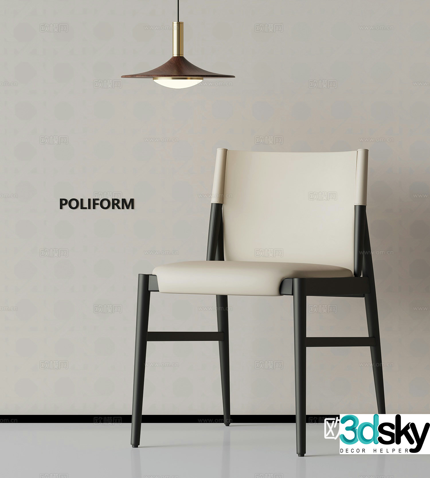 Modern casual chair leather chair 3d model