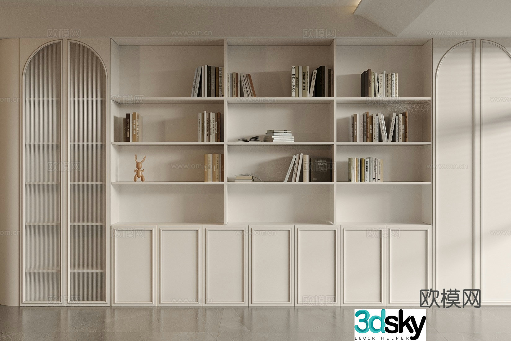 French bookcase French light luxury bookcase French living room bookcase French study bookcase French bookcase French bookcase 3D model