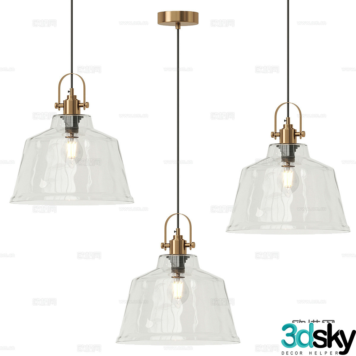 Modern simple light luxury chandeliers chandeliers simple chandeliers restaurant chandeliers glass chandeliers lamp 3d model
