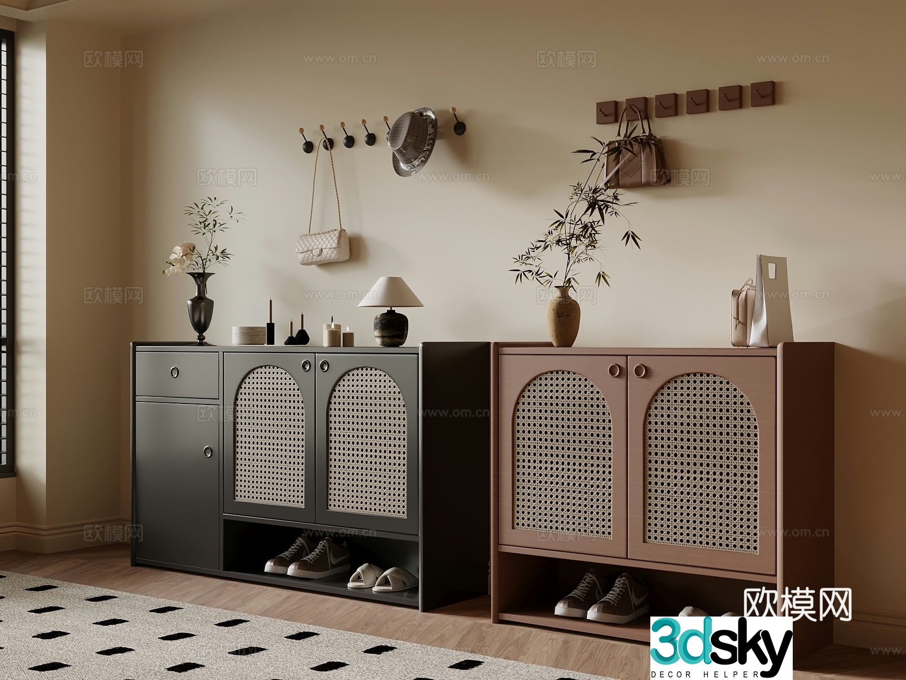 French shoe cabinet 3d model