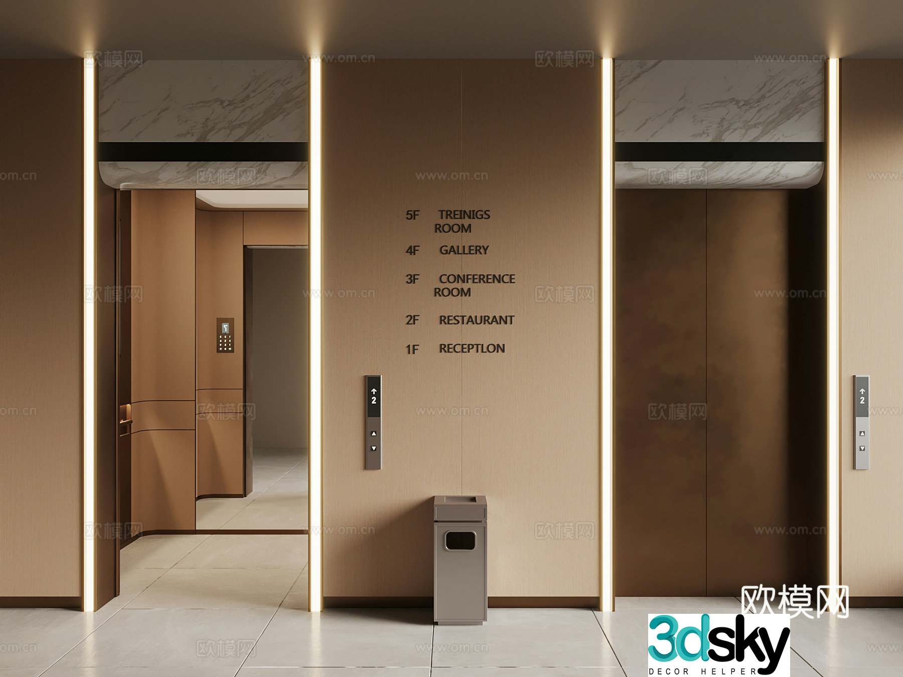 Modern elevator elevator 3d model