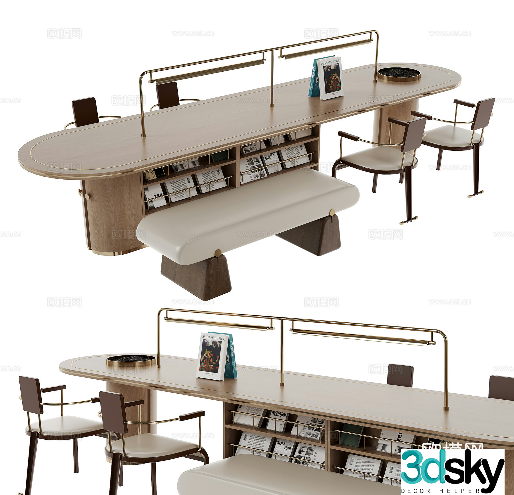 Modern desk bar 3d model