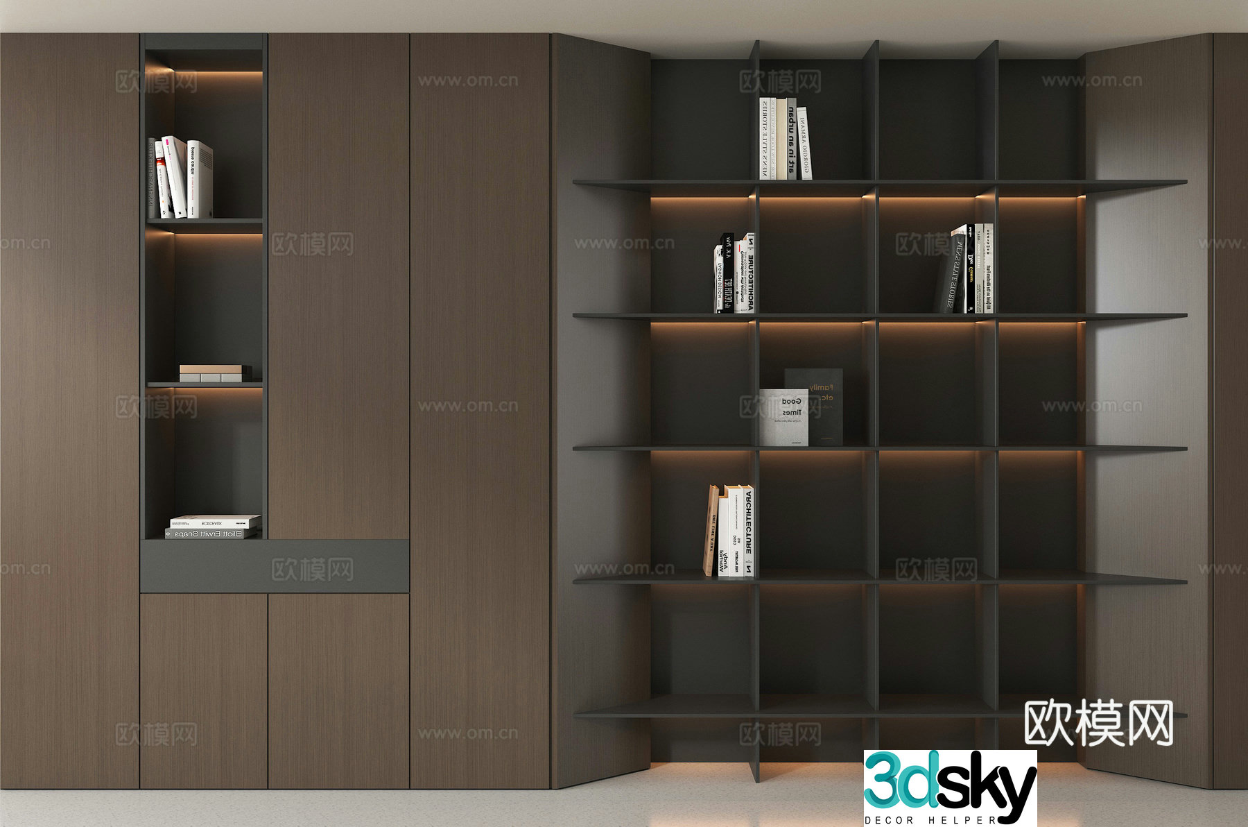 Showcase Decoration Cabinet Books Ornamental Ornament Storage Cabinet 3D Model