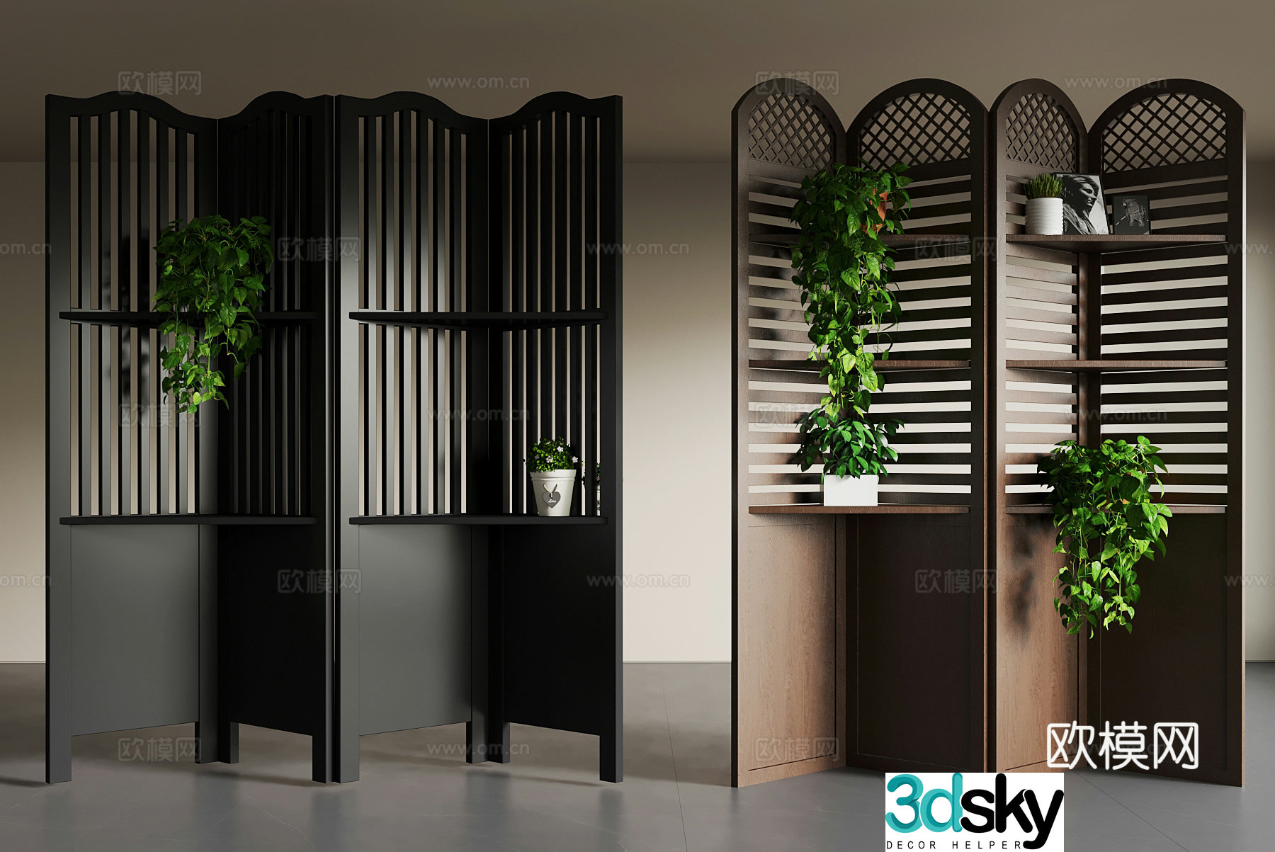 French screen partition 3D model