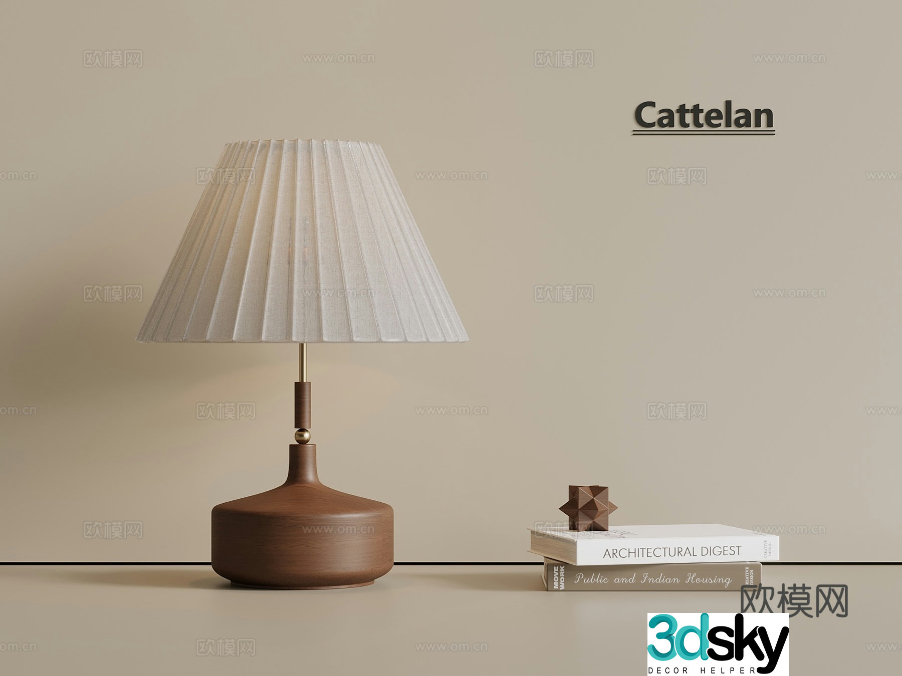 Middle Chinese style desk lamp desk lamp bedside desk lamp 3D model
