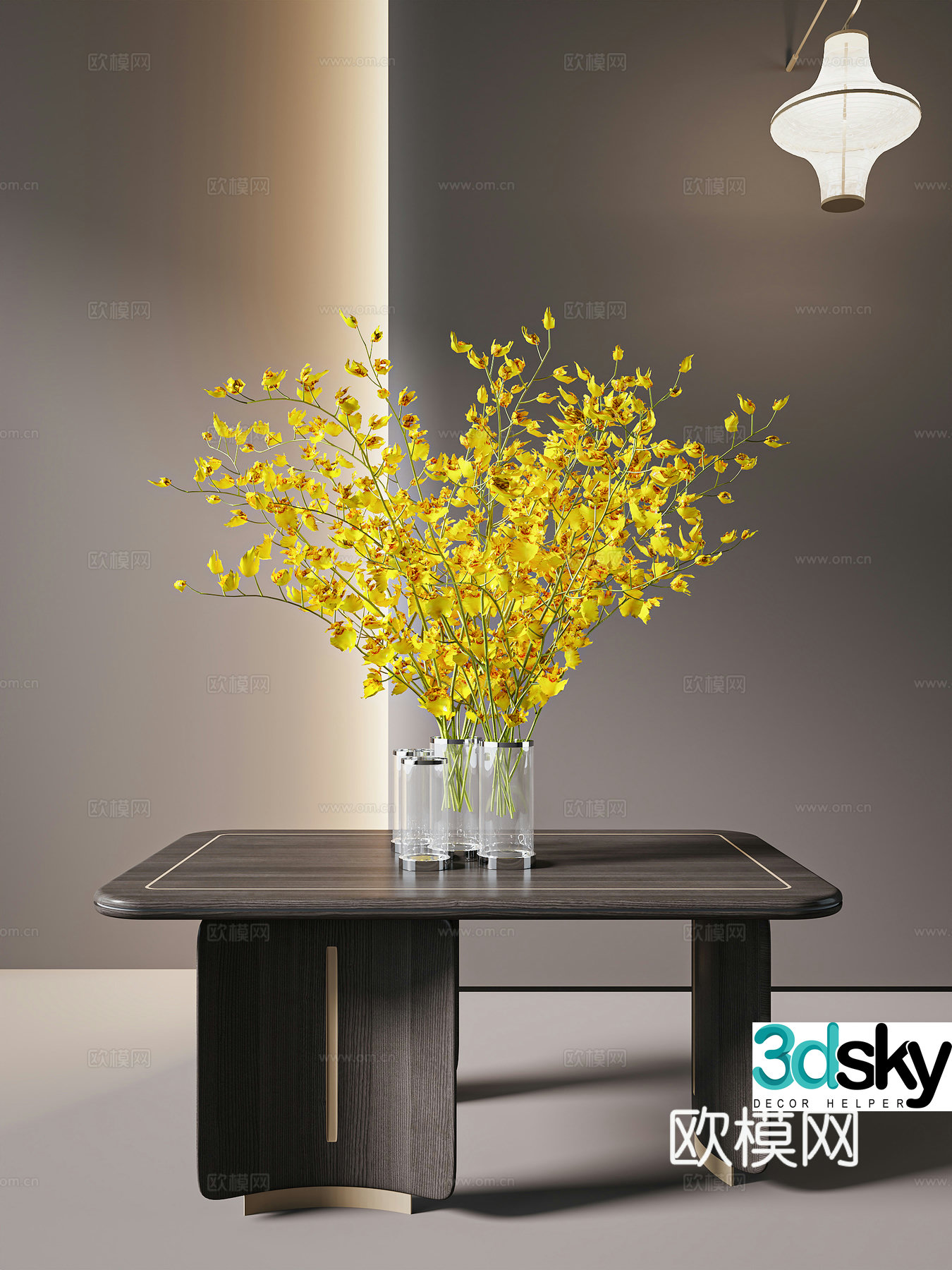 Modern vase flower art table side 3D model