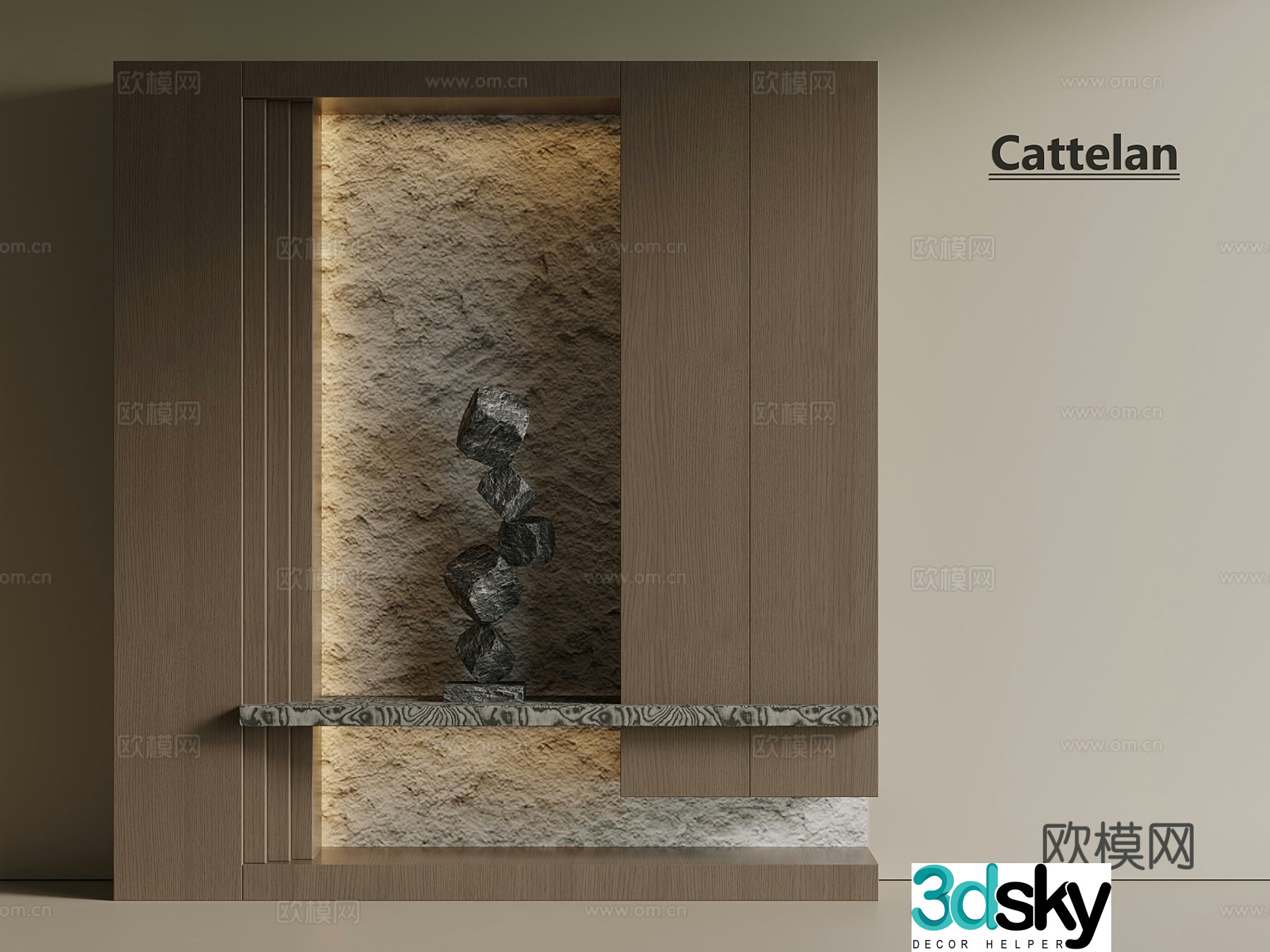 Italian style light luxury entrance cabinet entrance hall entrance cabinet entrance hall background wall entrance hall shape 3D model
