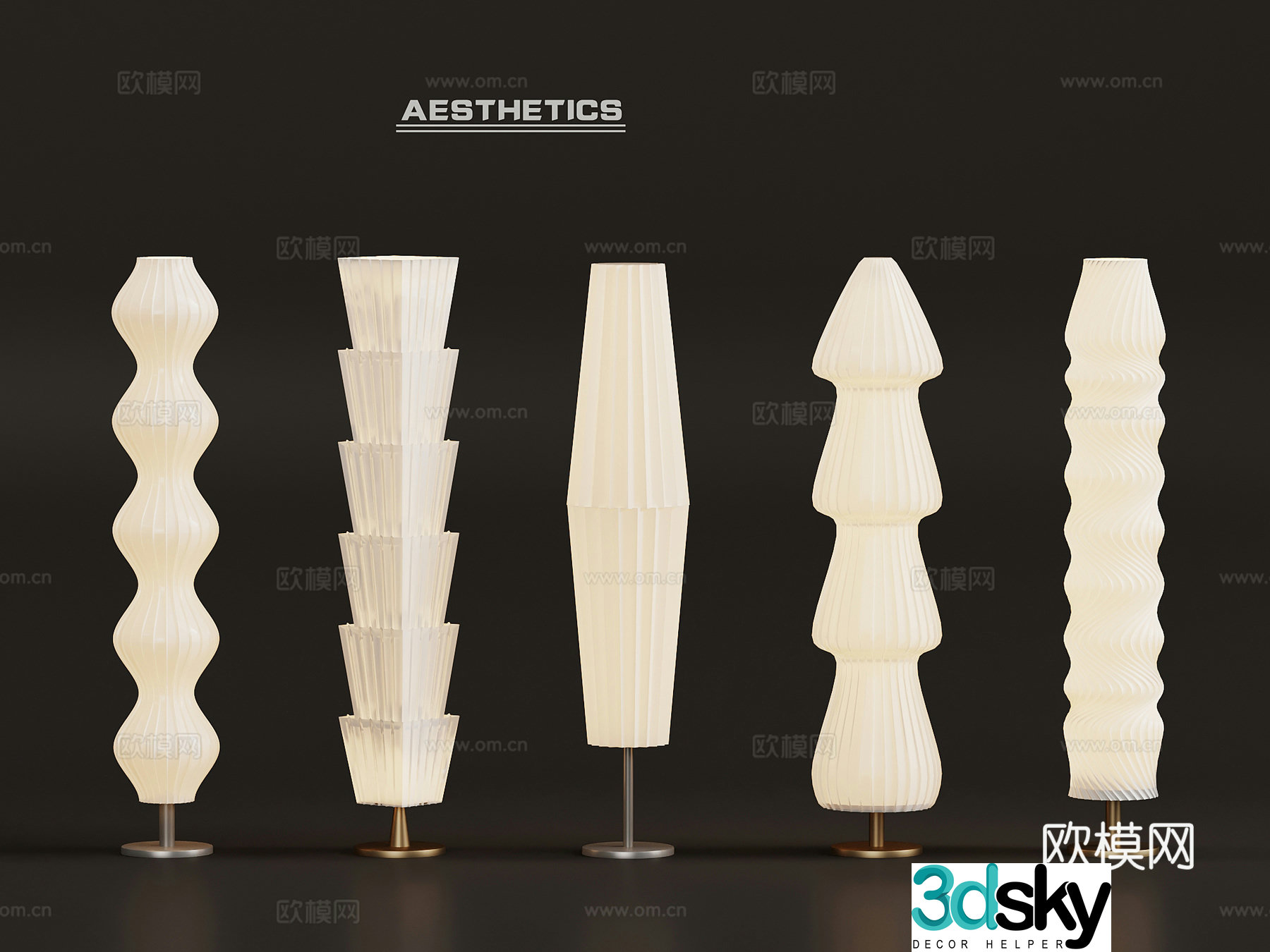 Floor lamp Creamy wind Floor lamp 3d model