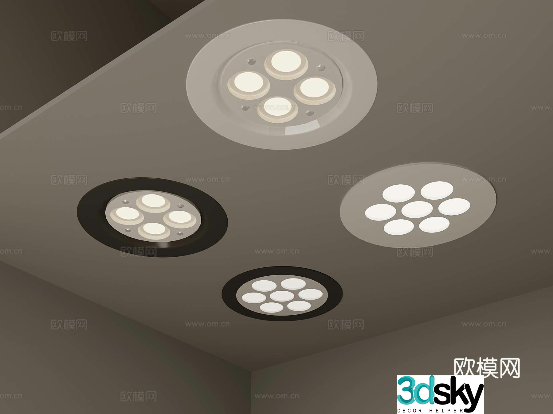 Modern downlight spotlight embedded downlight 3D model