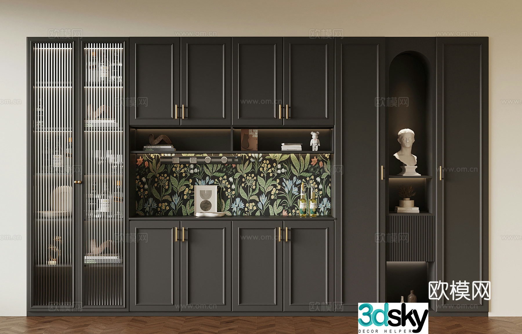 French wine cabinet 3D model