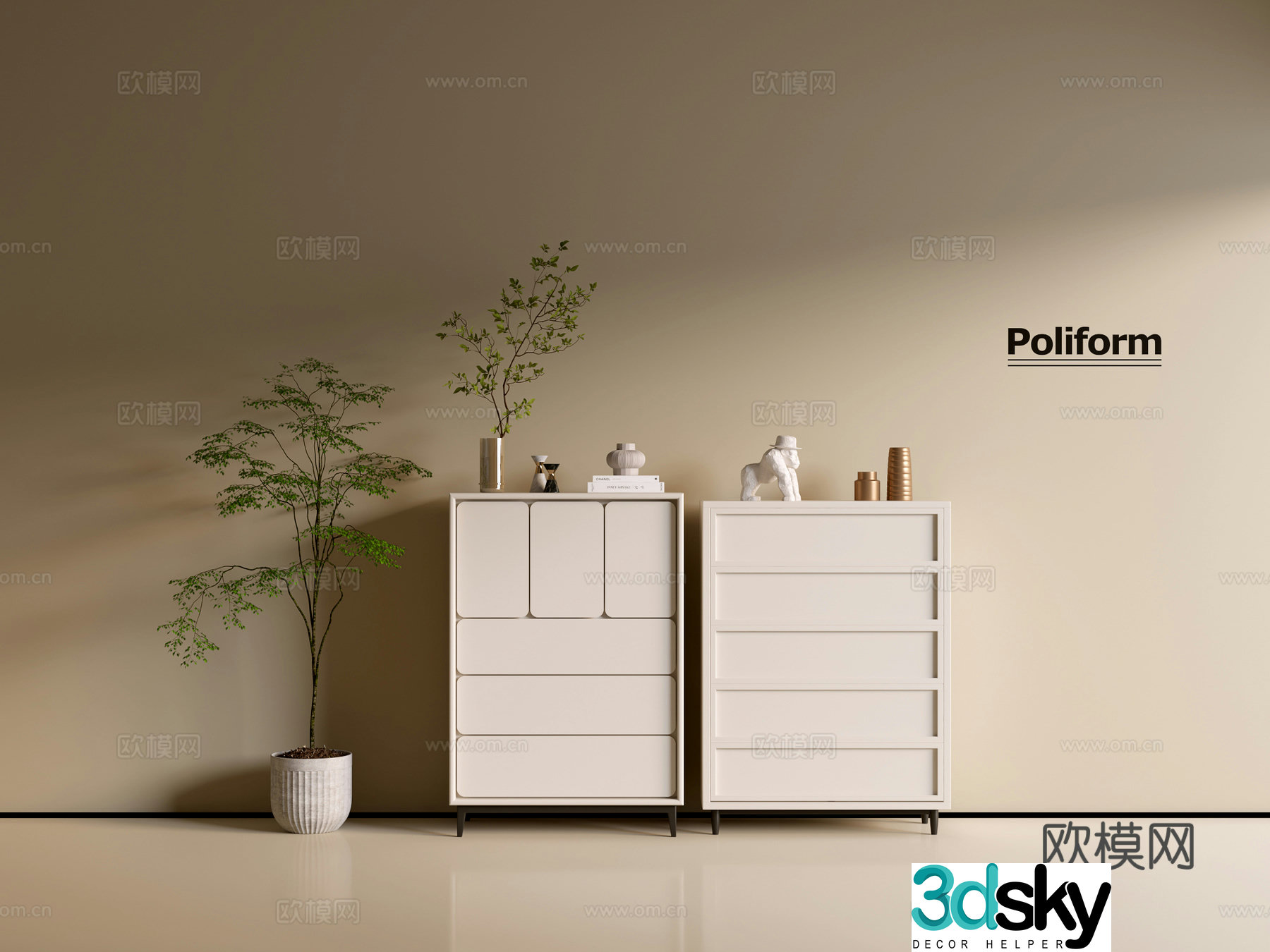 Modern cream wind chest of cabinet ins wind minimalist wind cabinet whole cabinet sideboard balcony cabinet 3d model