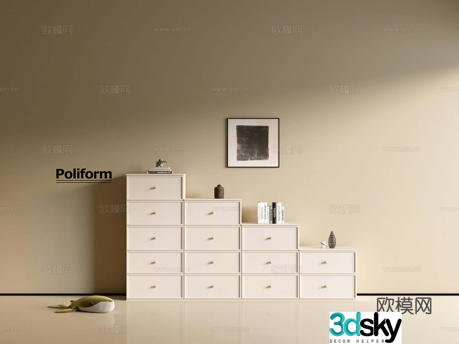 Modern cream wind chest of cabinet ins wind minimalist wind cabinet whole cabinet sideboard balcony cabinet 3d model