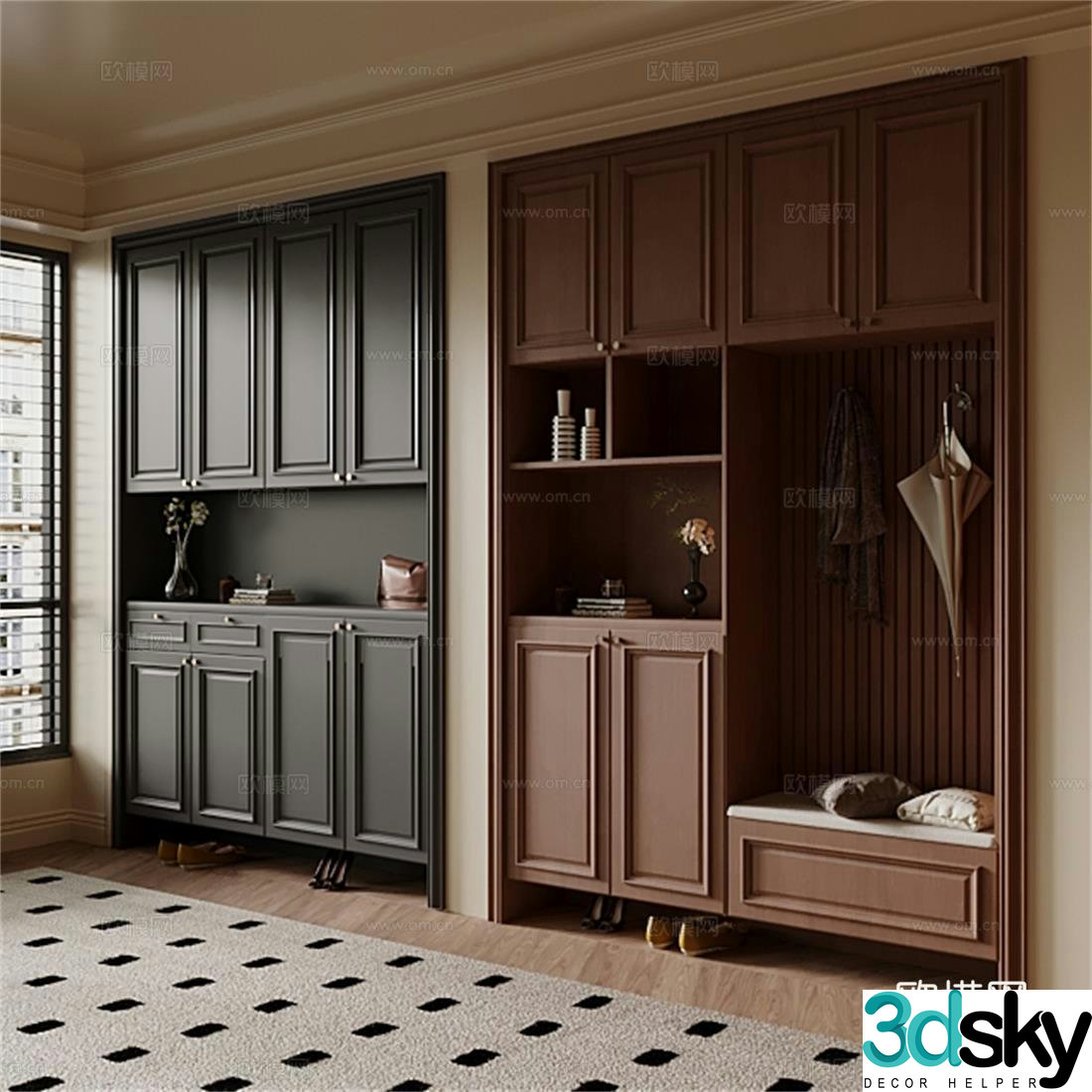 French shoe cabinet 3d model
