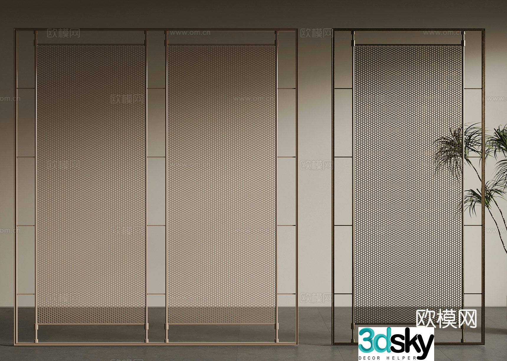 Modern metal partition 3d model
