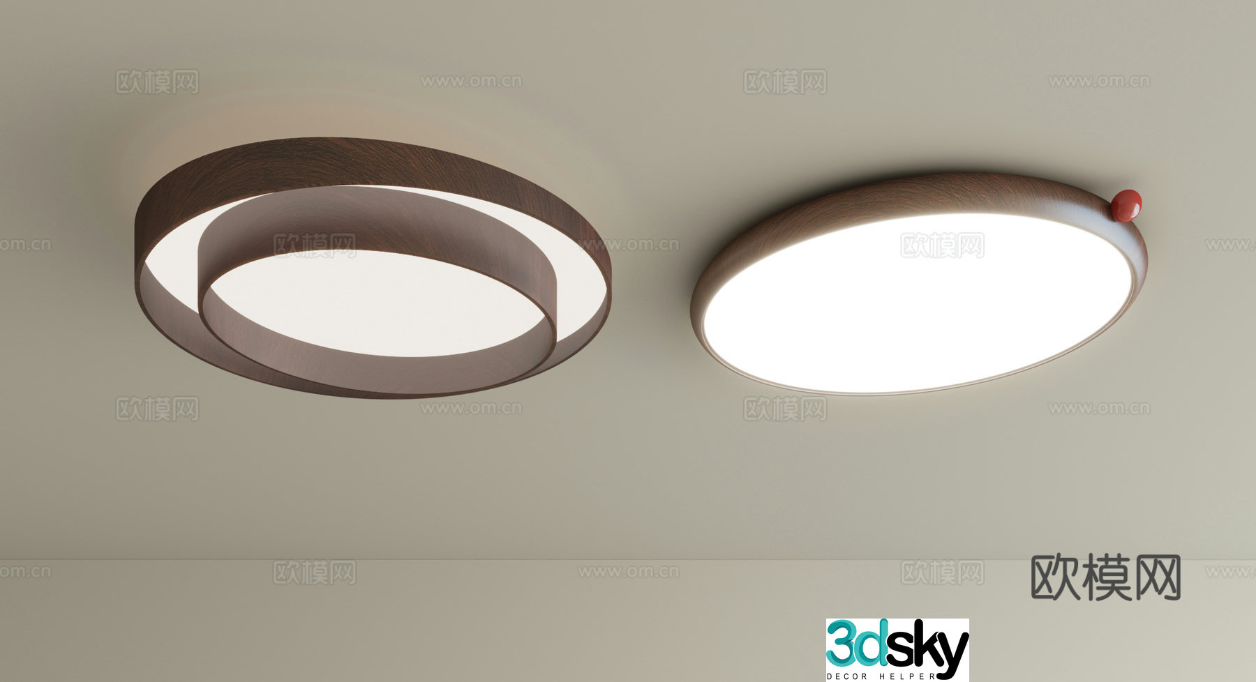 French retro bedroom ceiling light medieval room study light simple walnut color super bright full spectrum eye protection lamp 3d model
