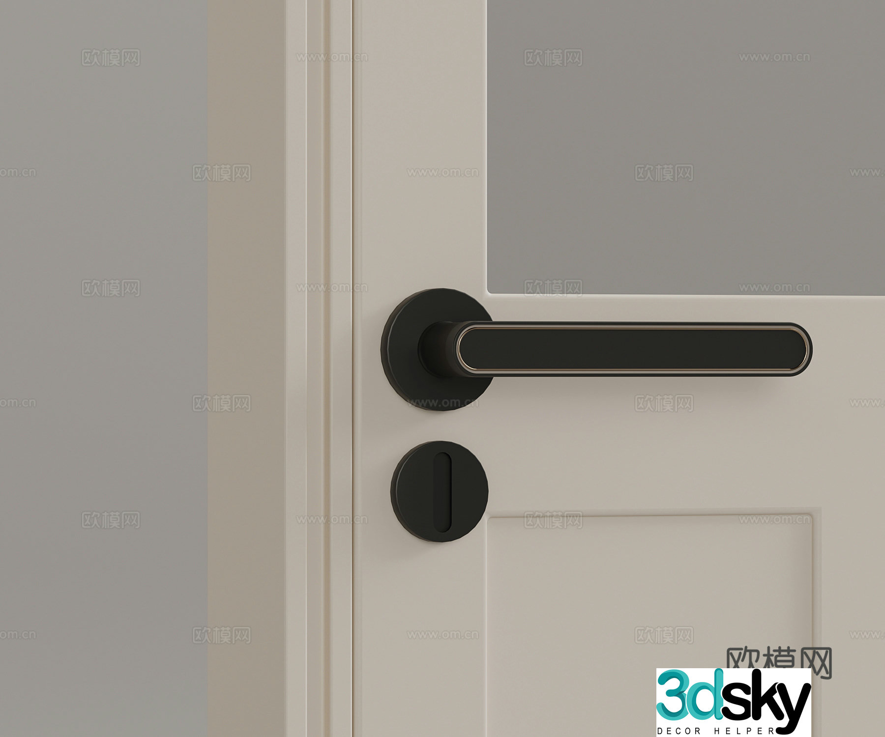 Modern door lock Door handle 3d model
