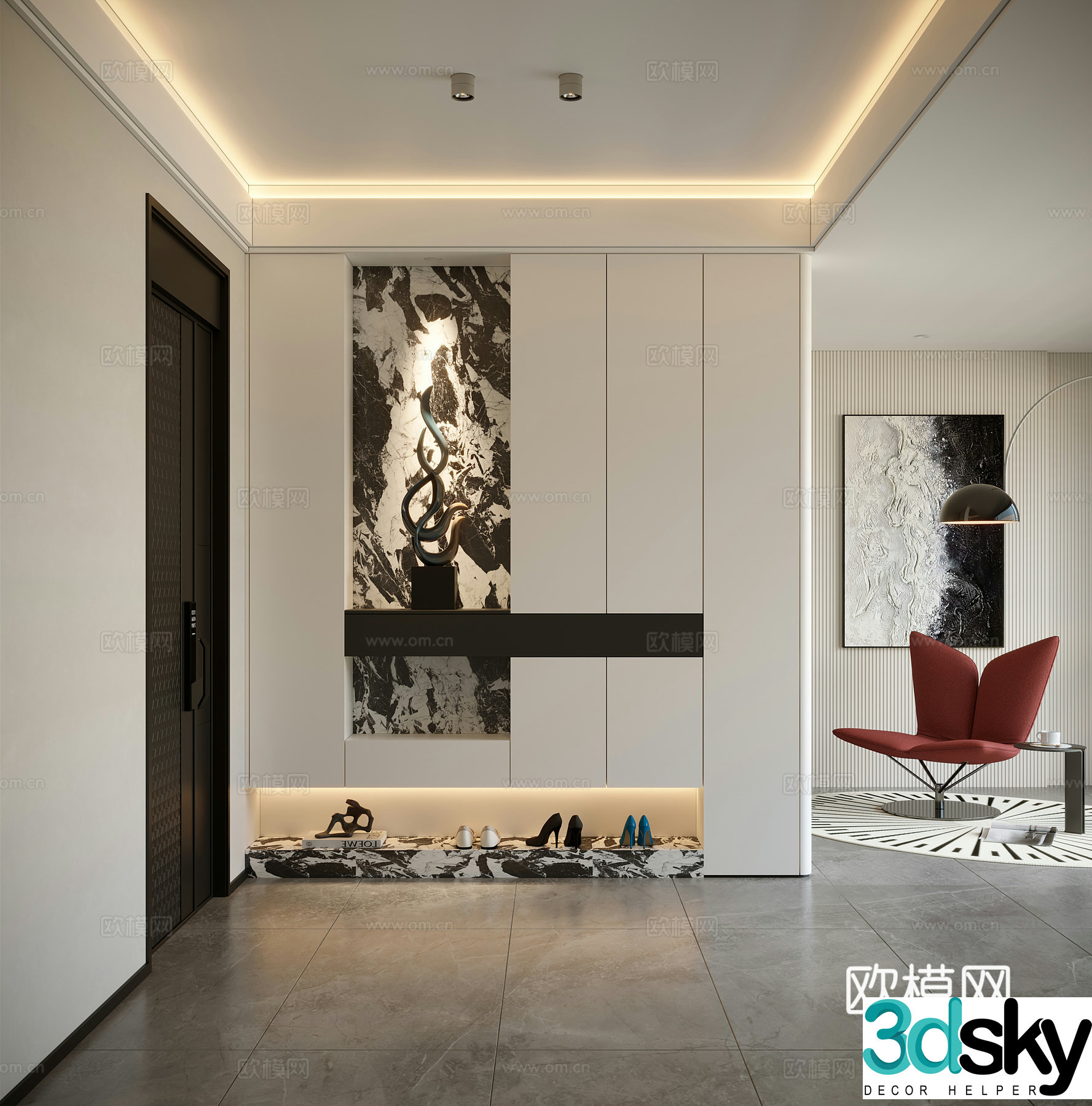 Modern entrance style 3D model