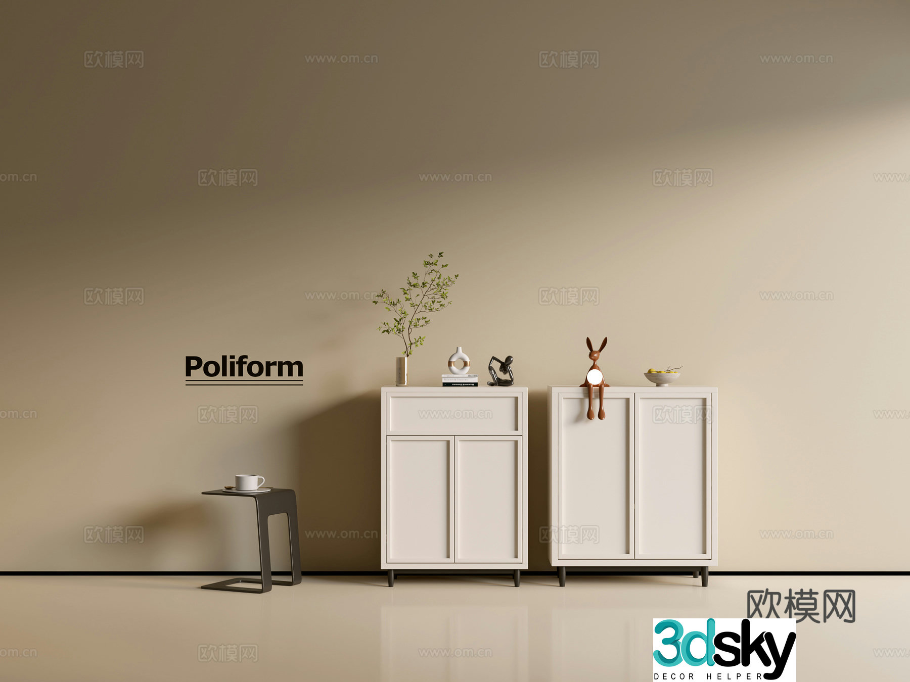 Modern cream wind chest of cabinet ins wind minimalist wind cabinet whole cabinet sideboard balcony cabinet 3d model