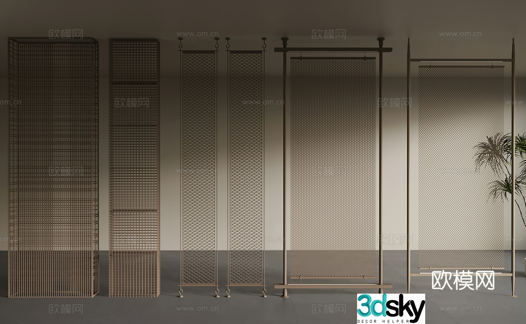 Modern metal partition 3d model