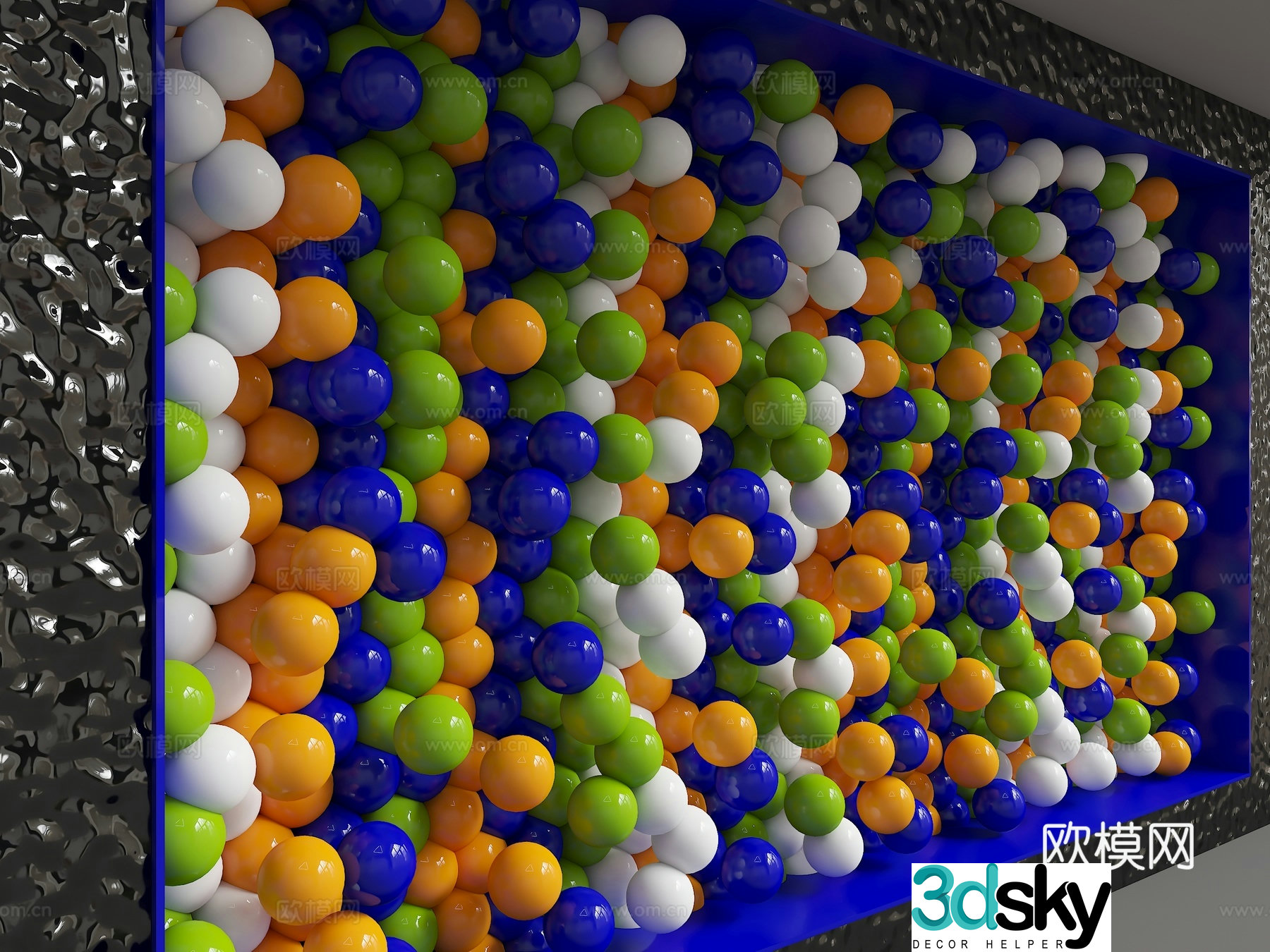 Modern background wall 3d model