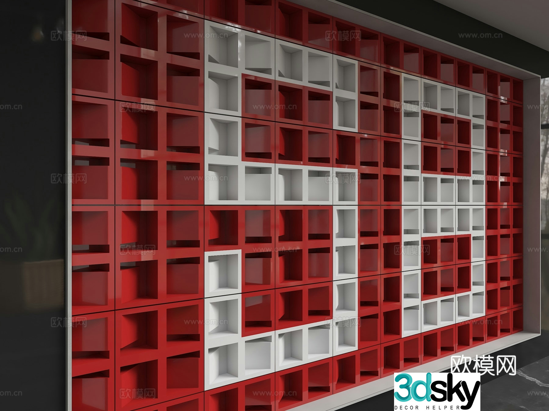 Modern background wall 3d model