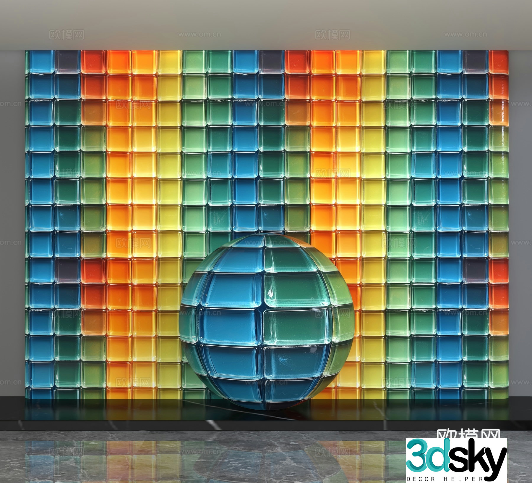 Modern background wall 3d model