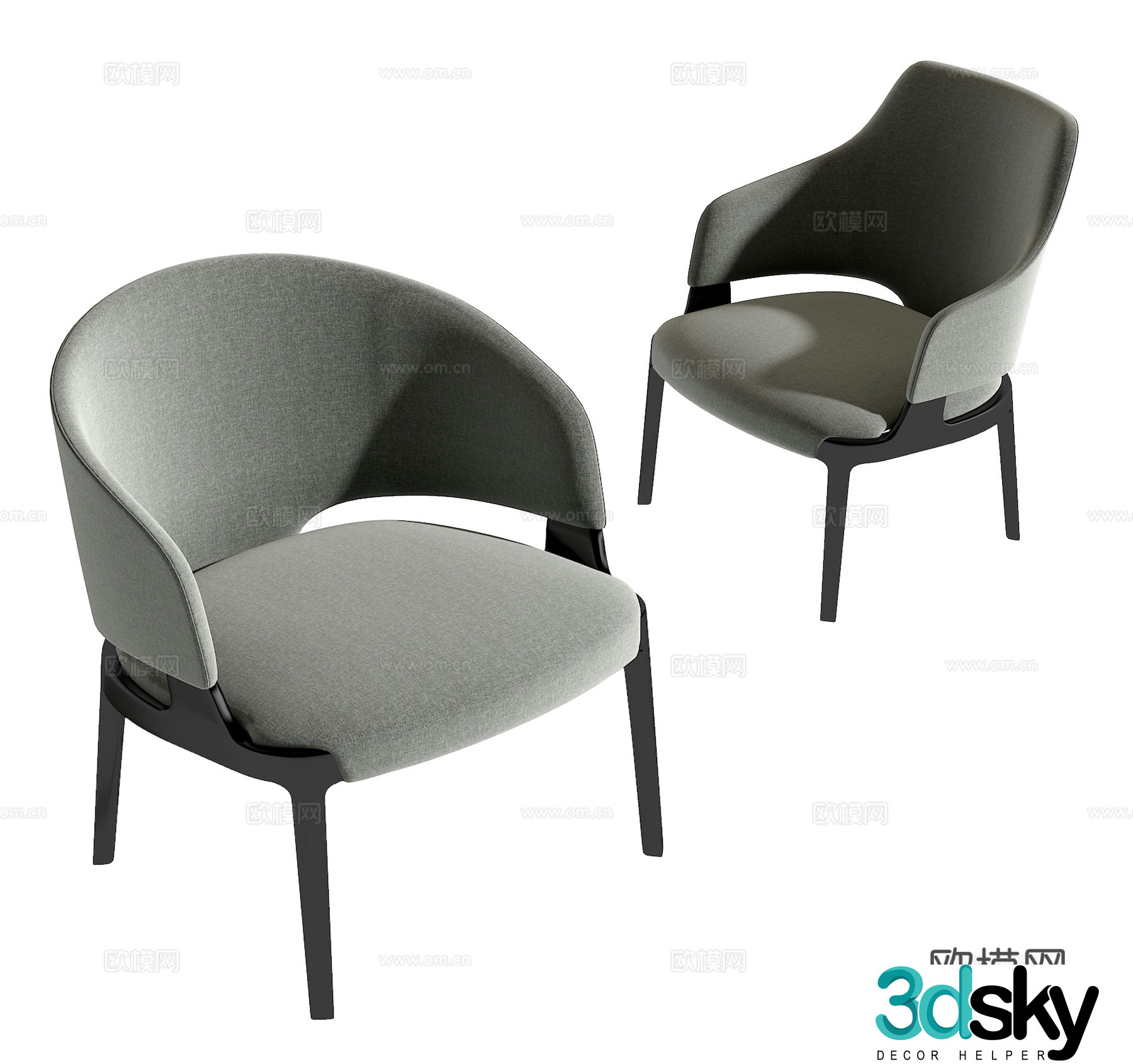 Modern single chair 3d model