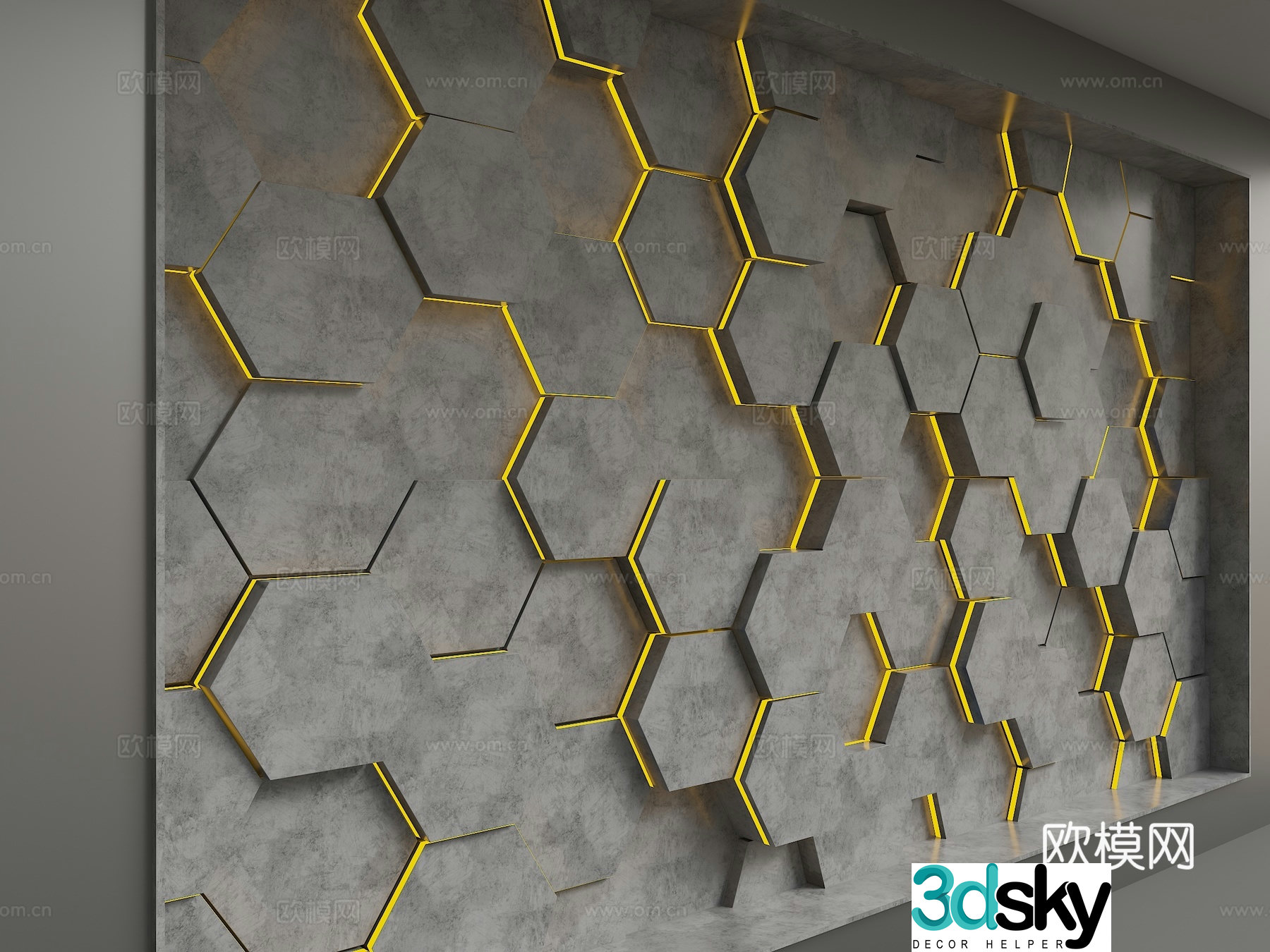 Modern background wall 3d model