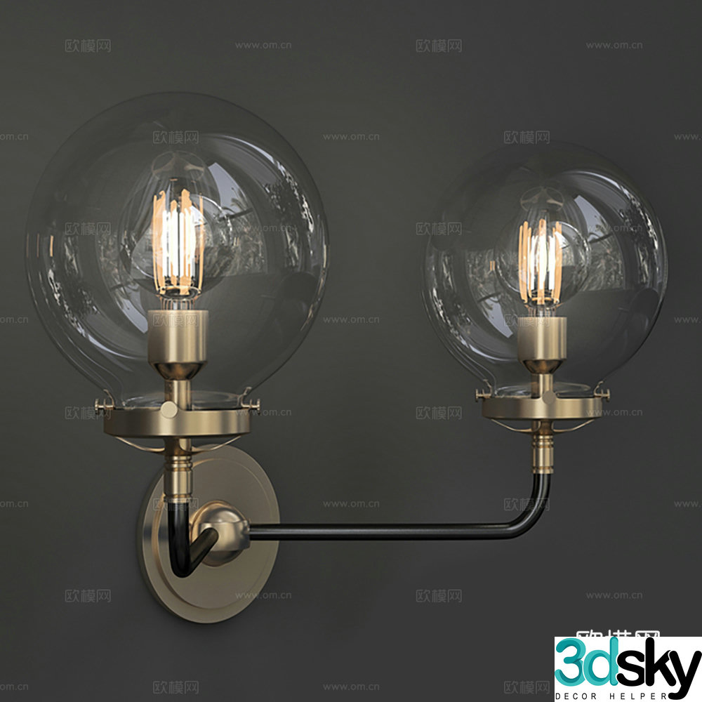 Wall lamp Metal chandelier Decorative wall lamp 3d model