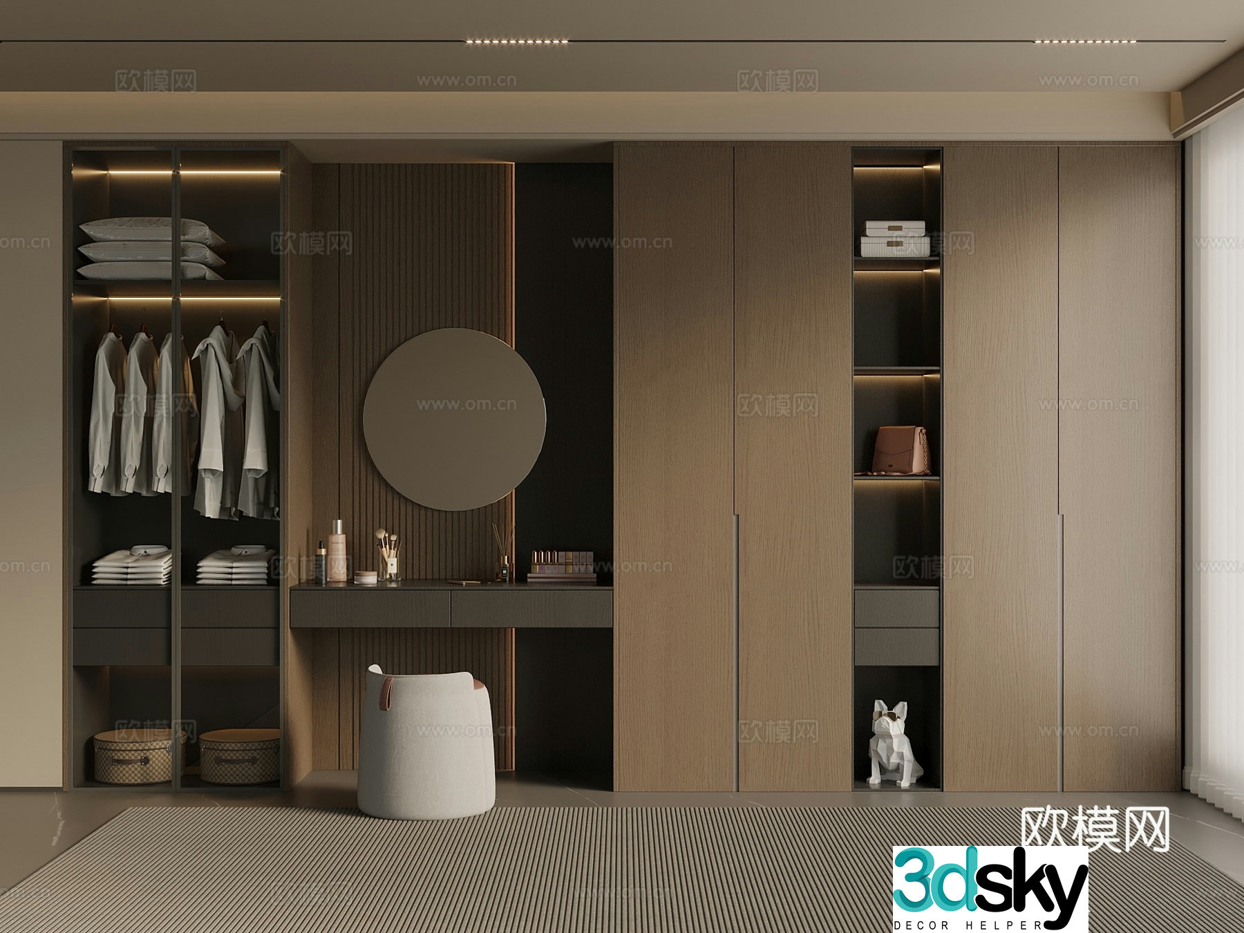 Middle Chinese style wardrobe master bedroom wardrobe bedroom wardrobe wardrobe wardrobe wardrobe dressing table 3d model
