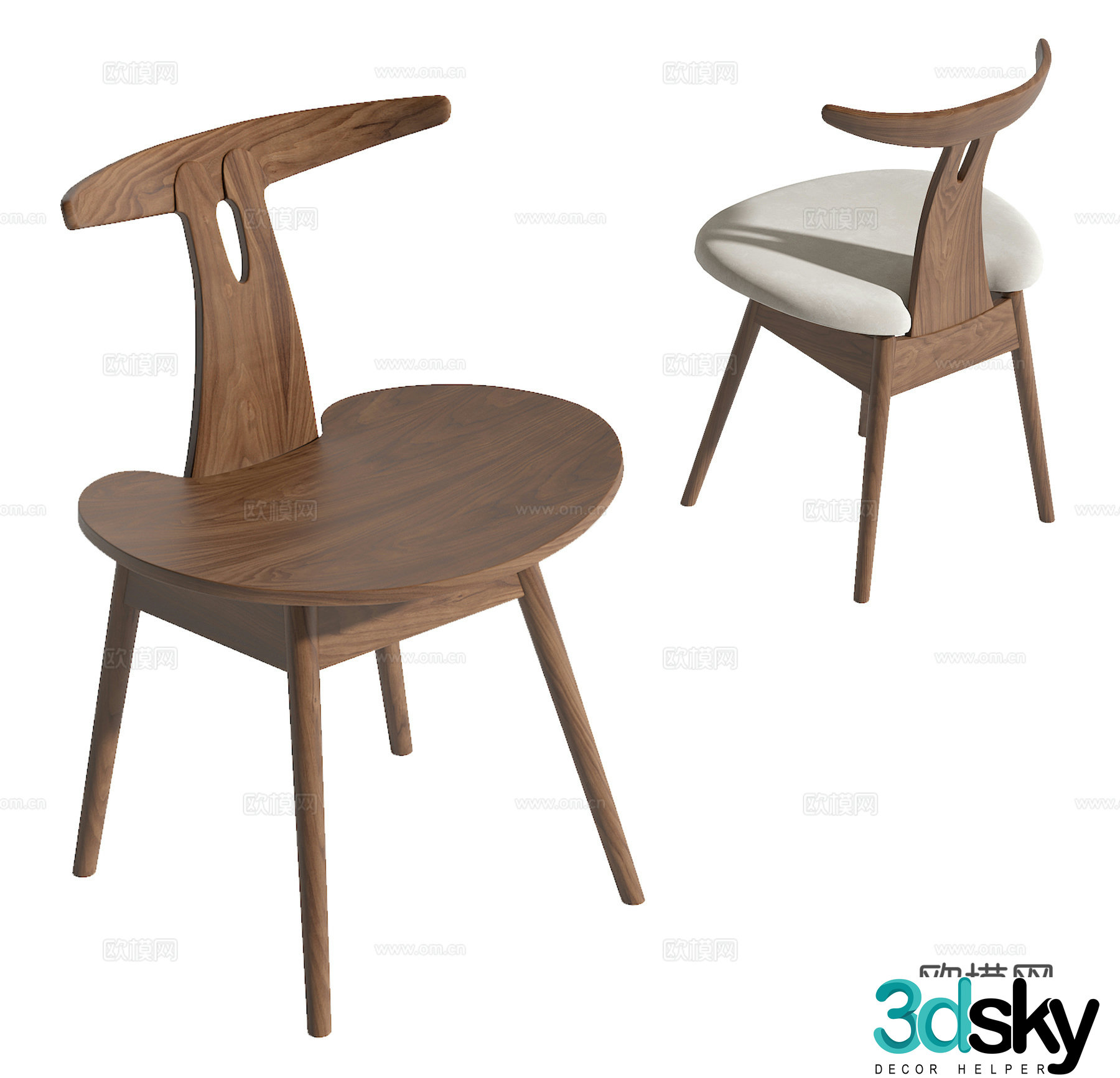Modern single chair 3d model