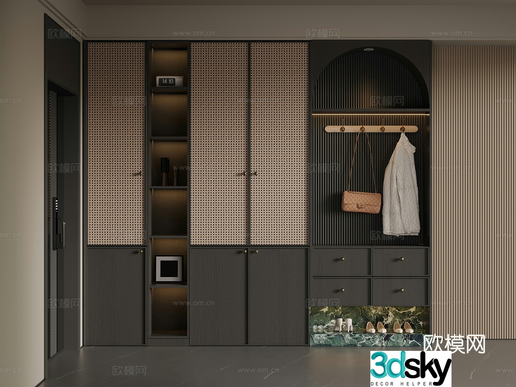 French medieval shoe cabinet partition shoe cabinet porch shoe cabinet 3D model