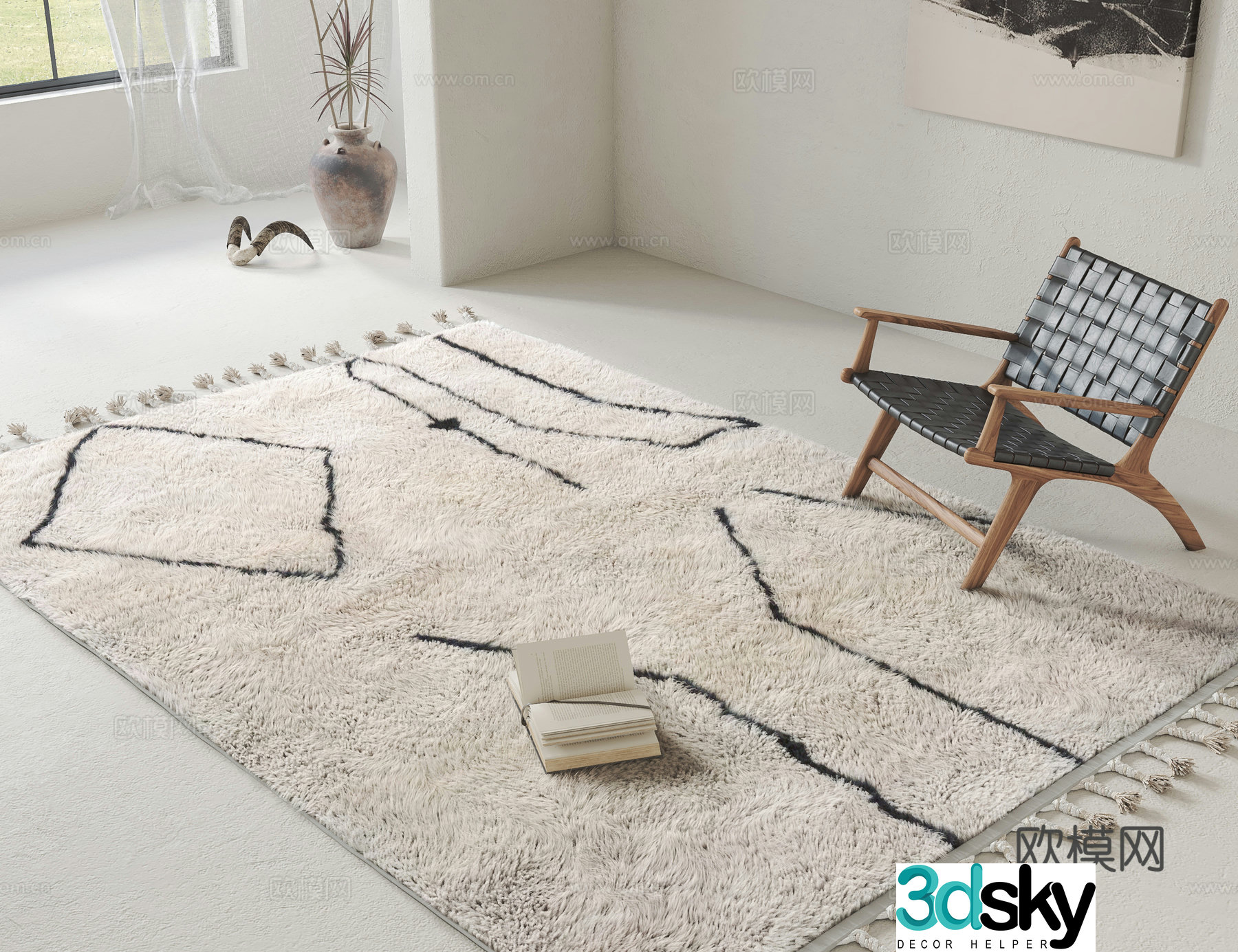 Modern carpet Plush carpet Bedroom carpet Living room carpet 3d model