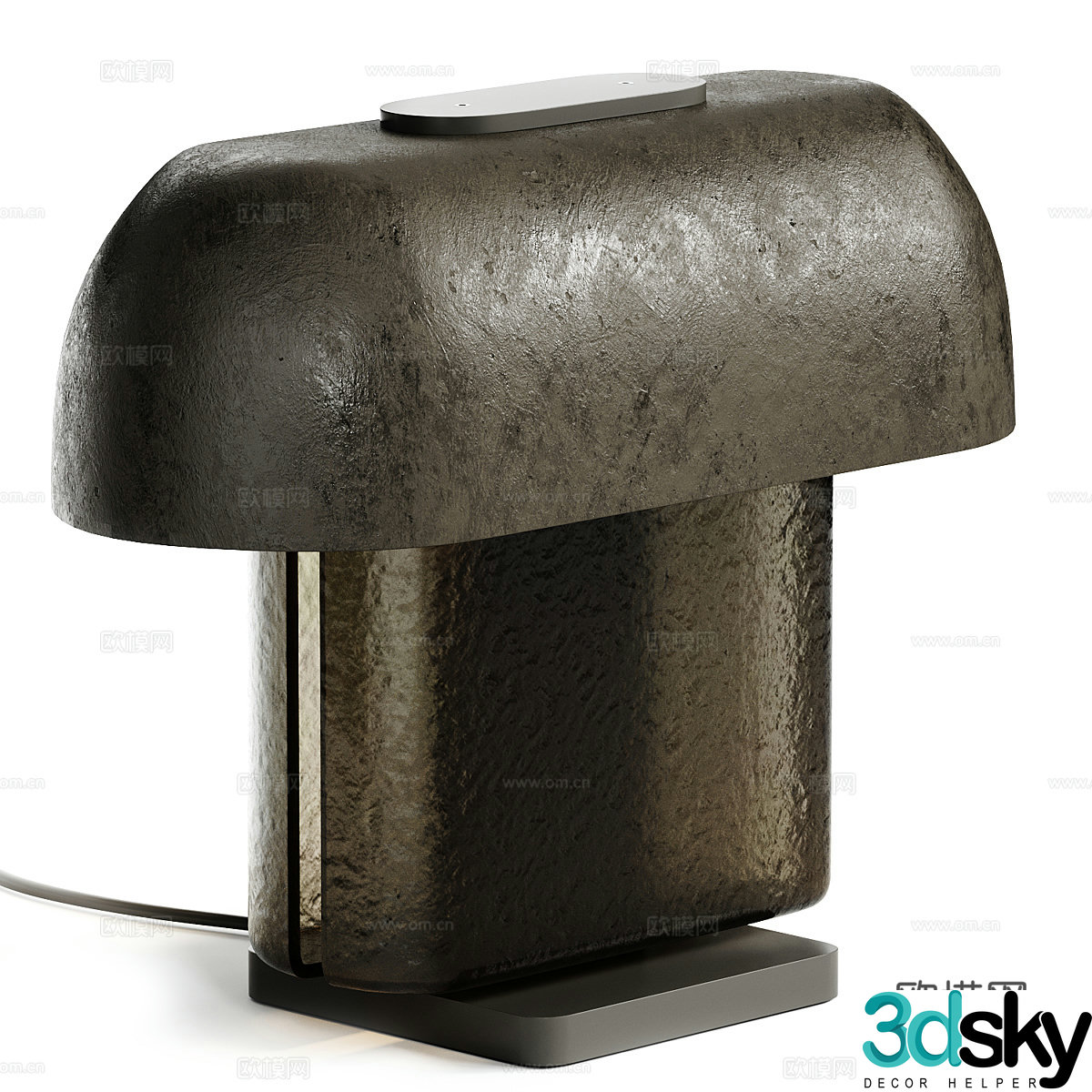 Modern Italian light luxury Esca cast glass desk lamp 3D model
