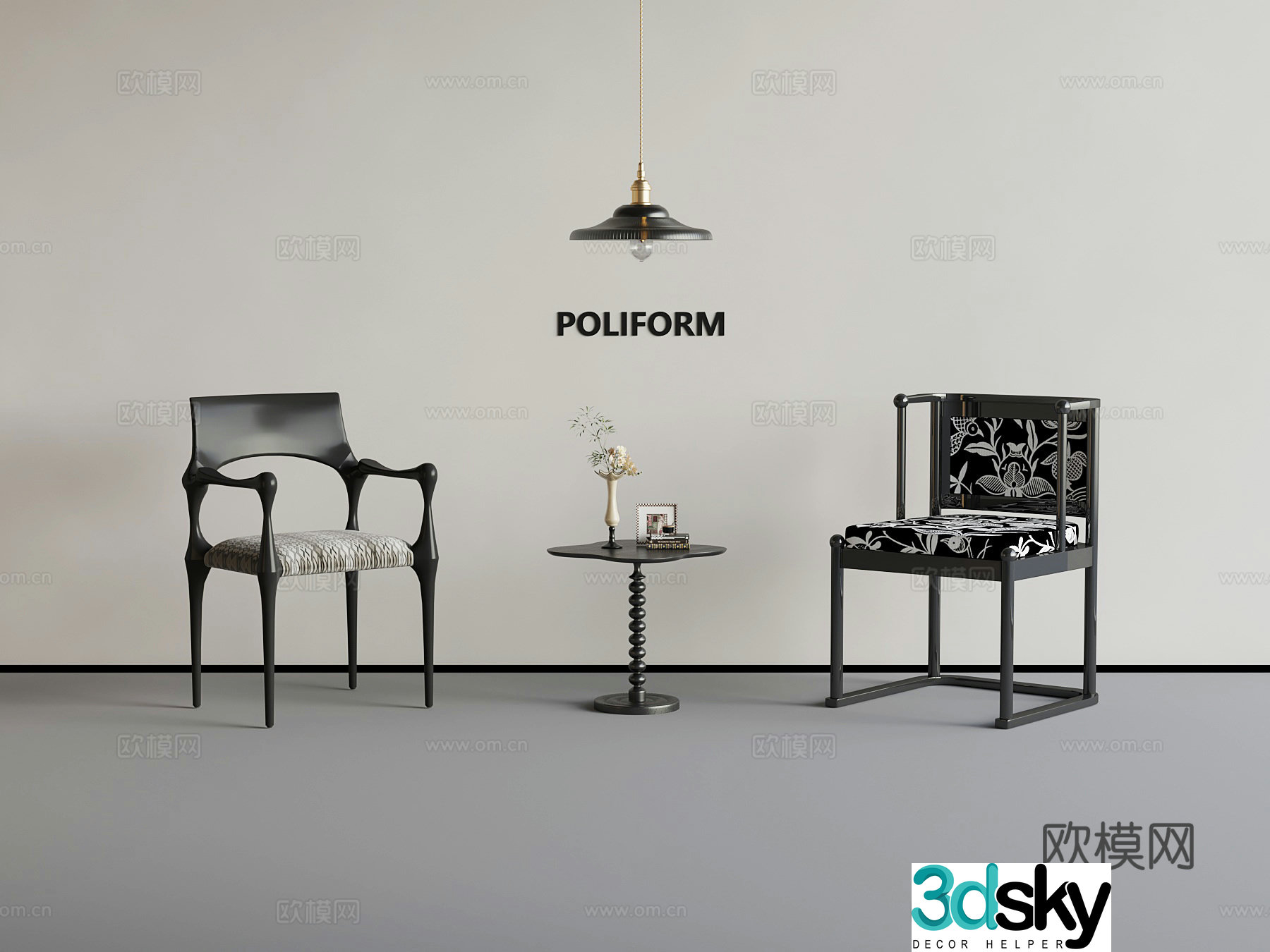 08 leisure chair French leisure chair side 3d model