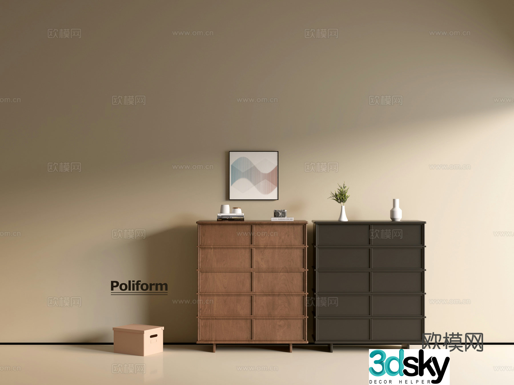 Modern wood grain cabinet ins wind minimalist wind cabinet whole cabinet sideboard balcony cabinet storage 3D model