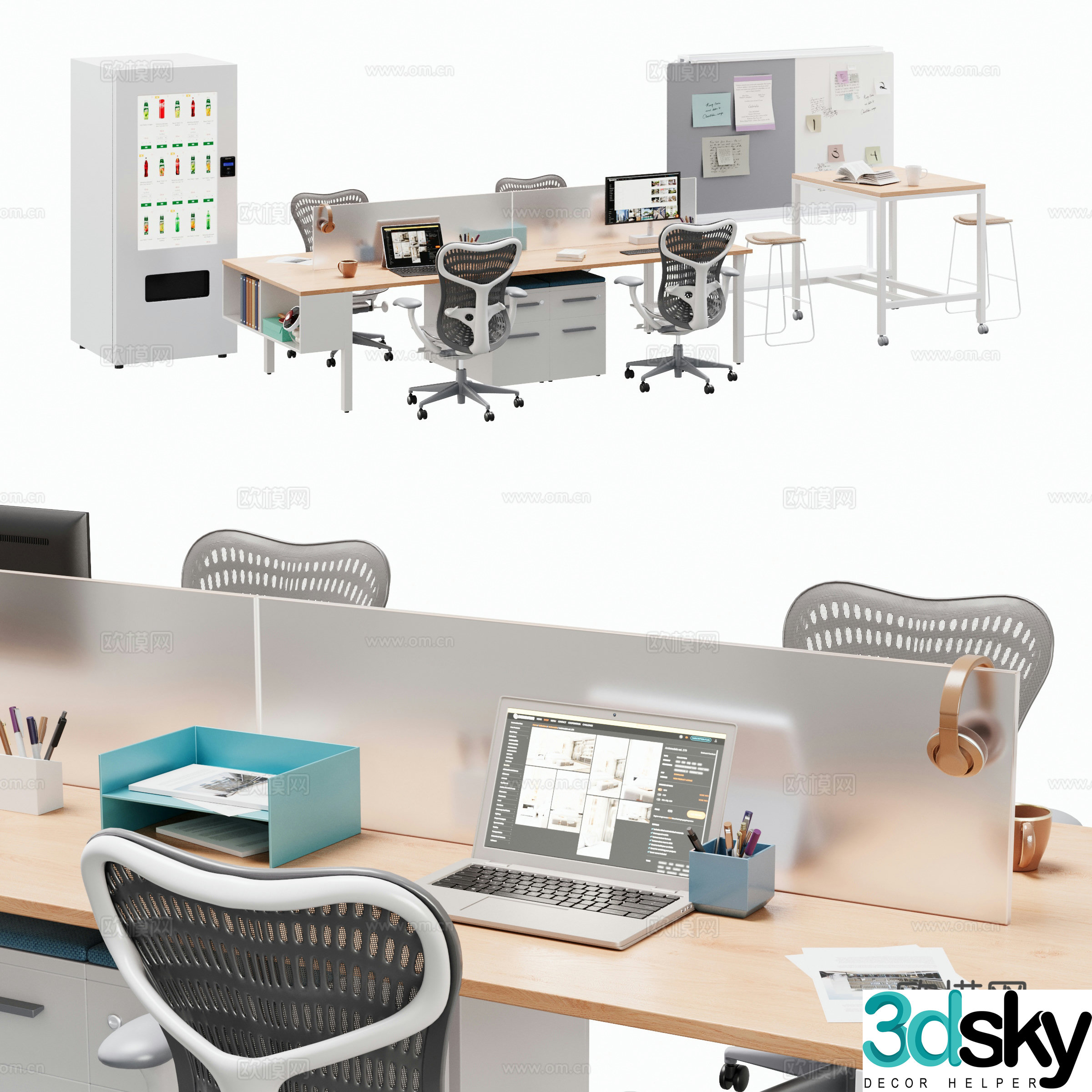 Modern office furniture office desk chair 3d model