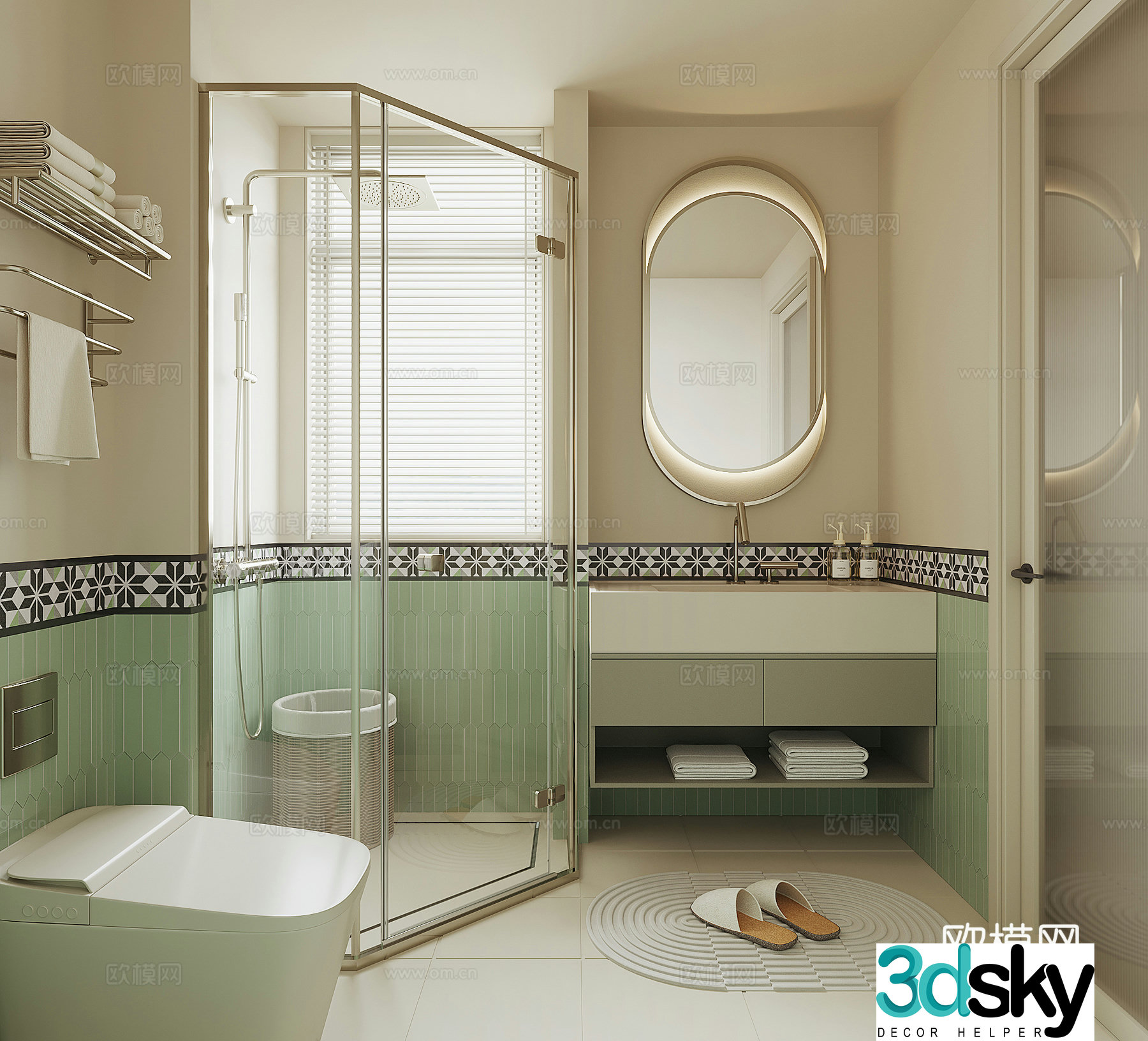 Modern French bathroom 3d model