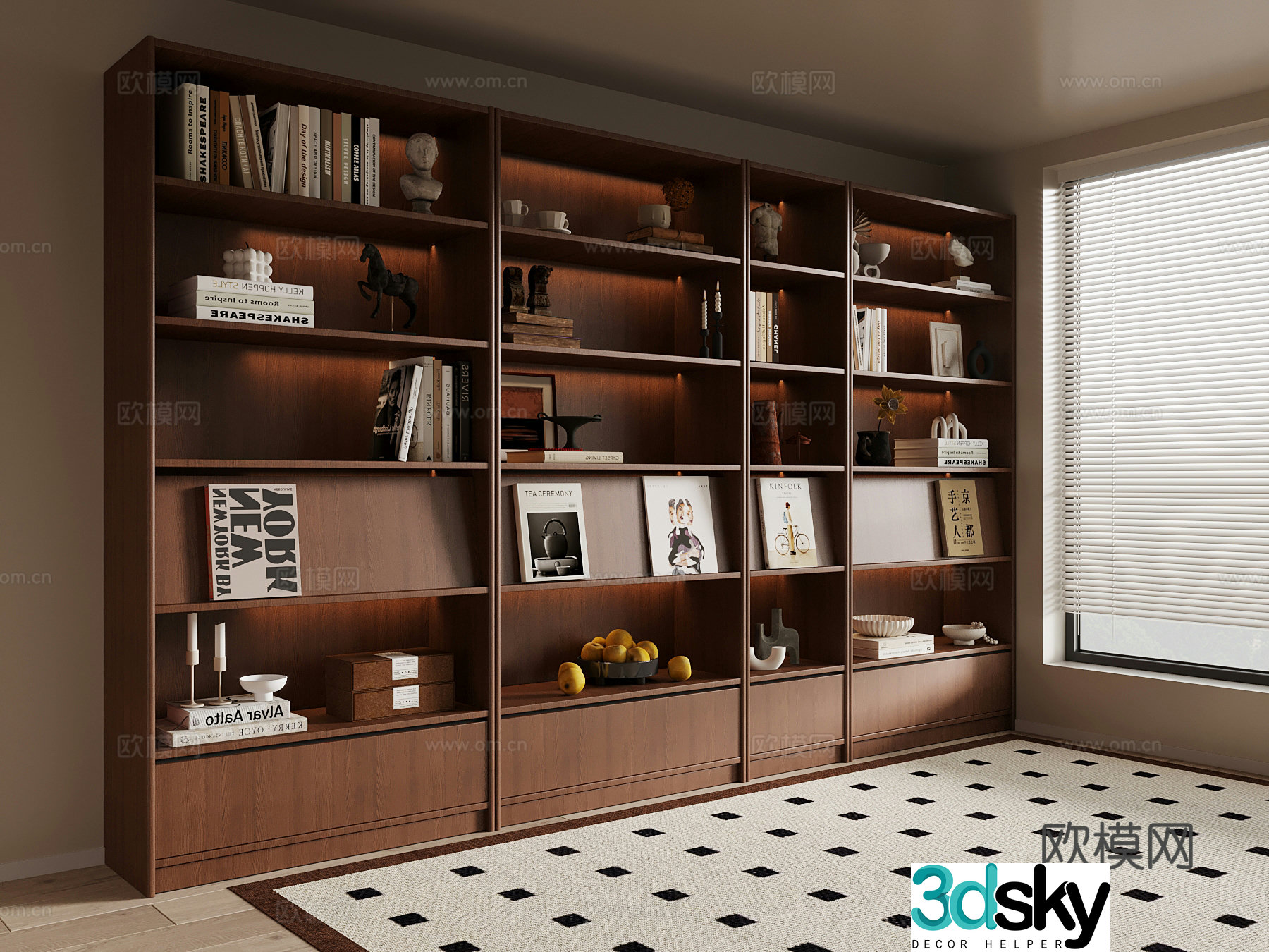 025 Bookcase Middle style bookcase 3D model