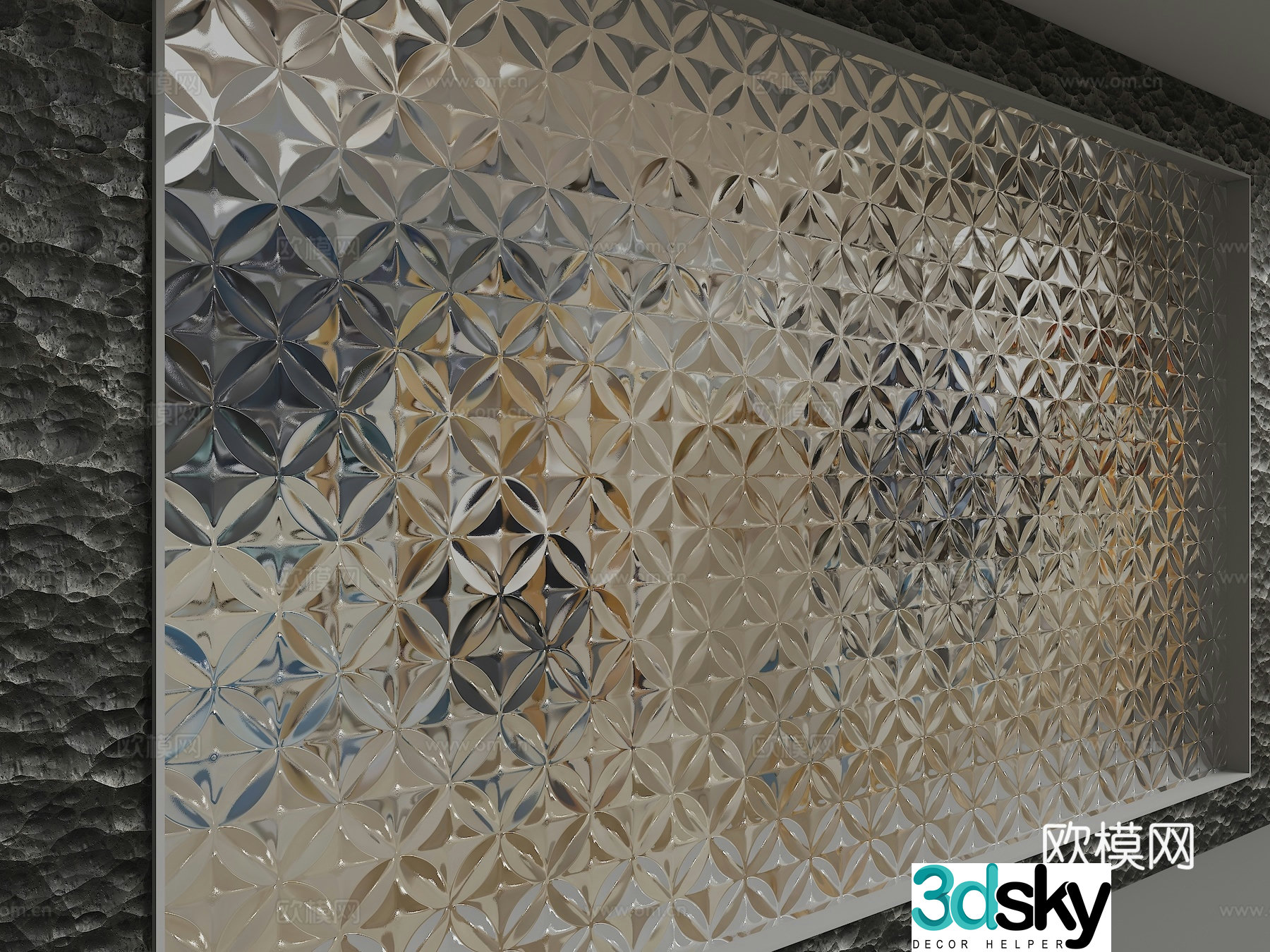 Modern glass partition 3d model